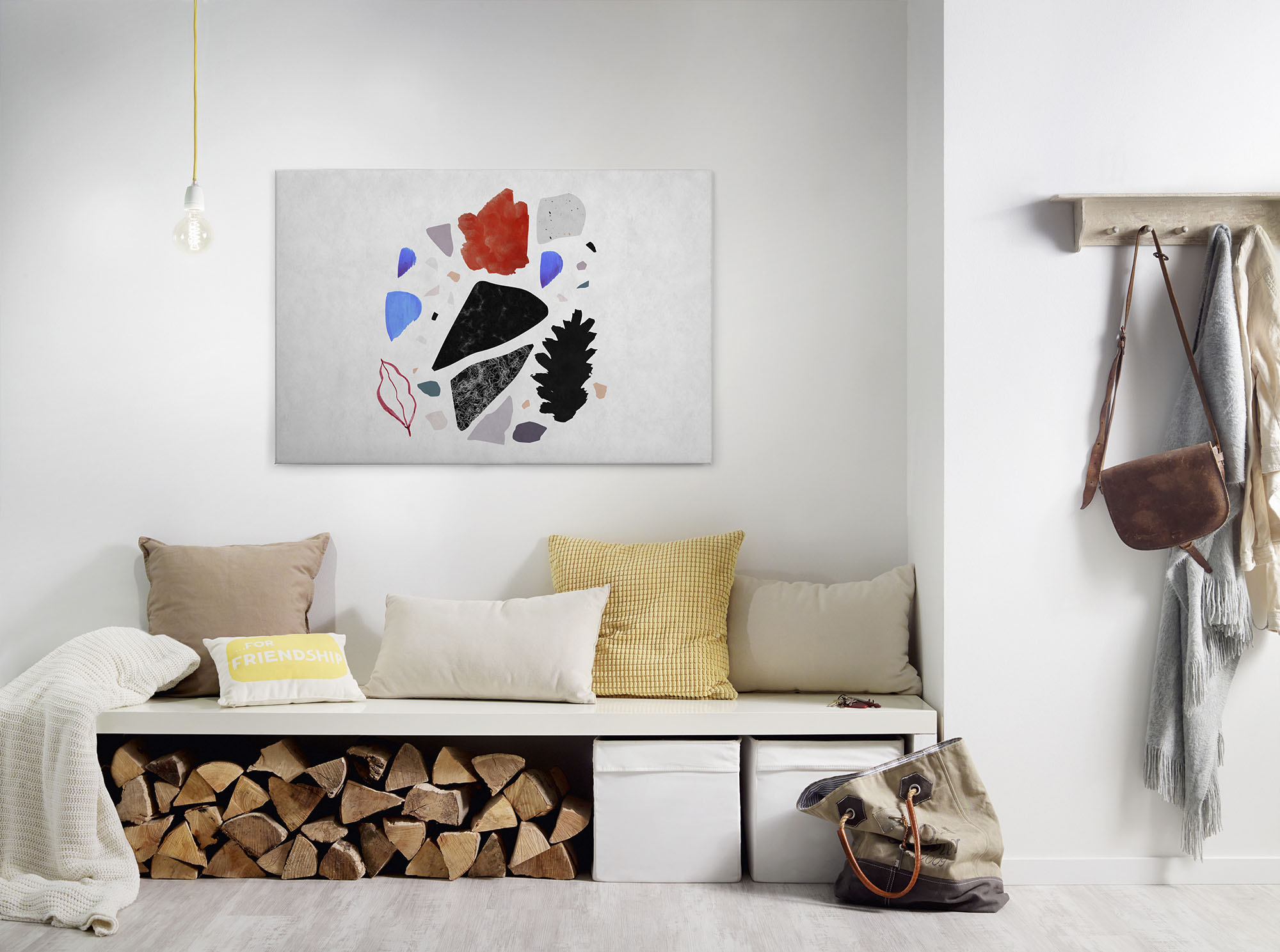 A.S. Création Leinwandbild "terrazzo 3" Abstrakt Kunst 1 Stk. tlg. Keilrahmen Bild Abstrakt Bunt Grau Leinwand-Bild Wohnzimmer modern