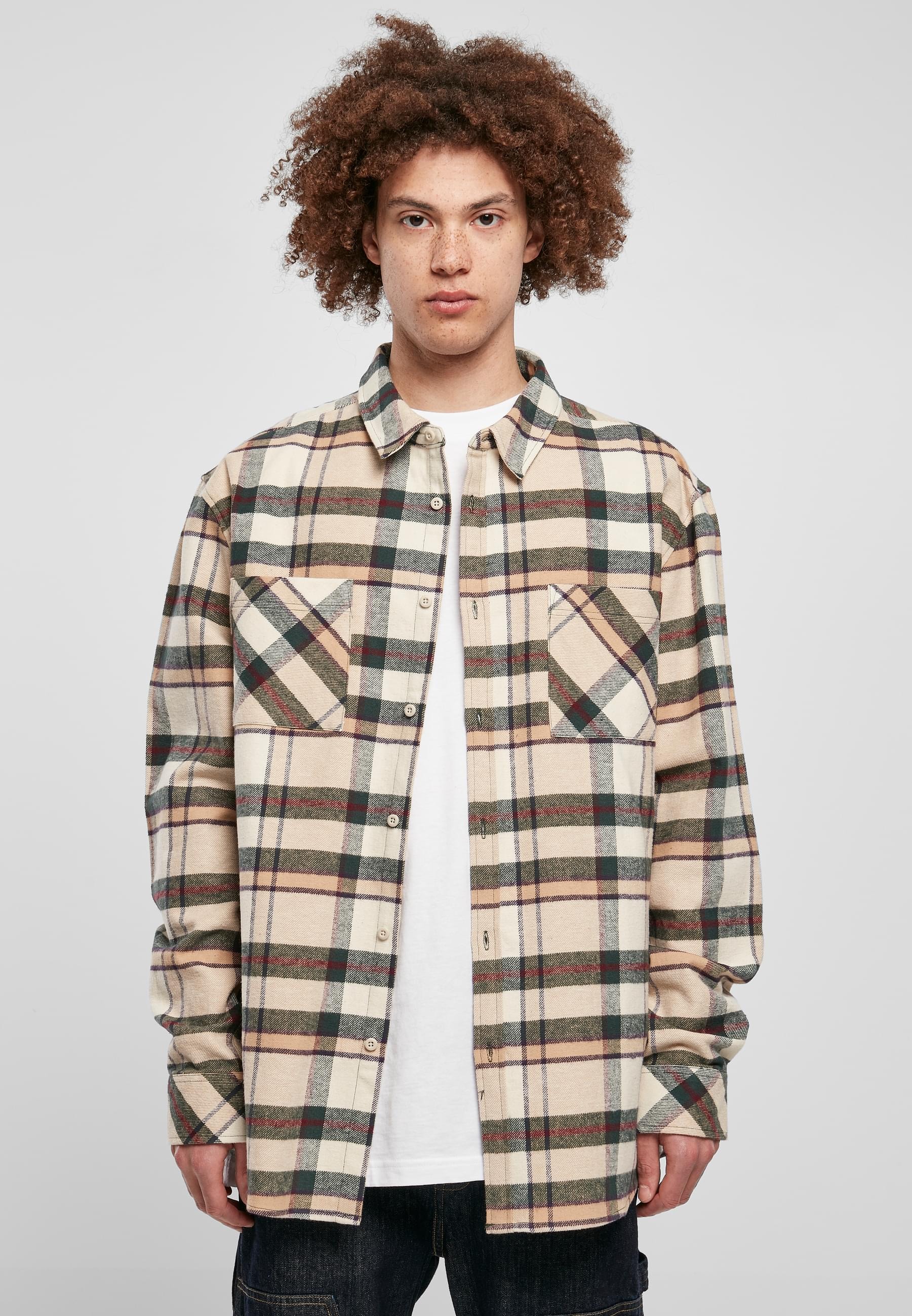 URBAN CLASSICS Langarmhemd »Urban Classics Herren Checked Mountain Shirt«, (1 tlg.)