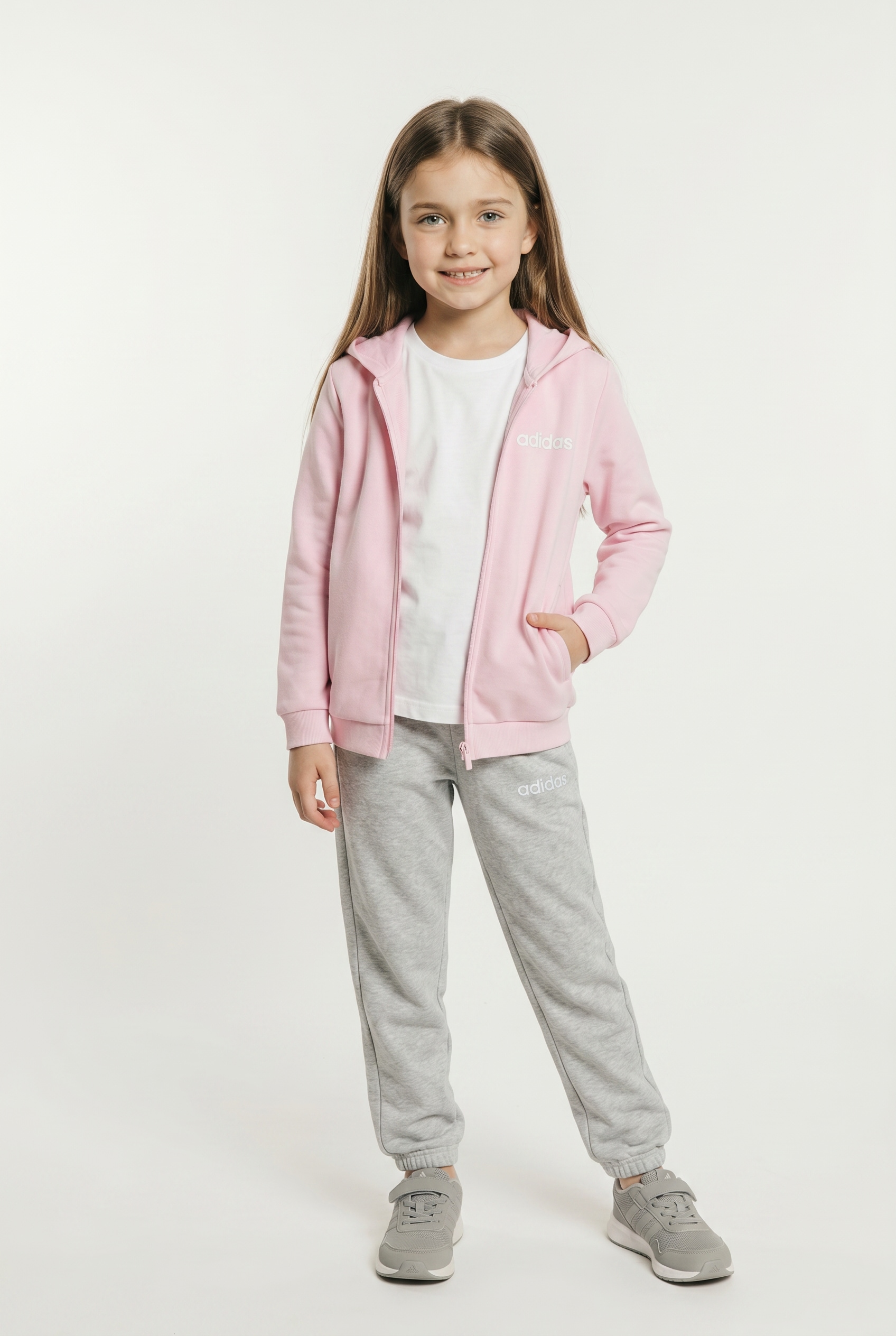 adidas Sportswear "ESSENTIALS KINDER" 2 zweiteilig, aus Baumwolle und Polyester, weiches French Terry