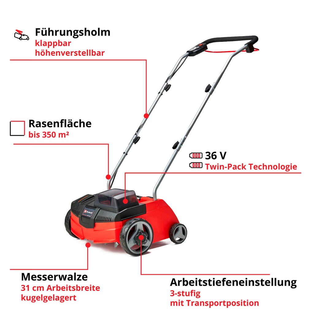 Einhell Akku-Vertikutierer »GC-SC 36/31 Li-Solo«