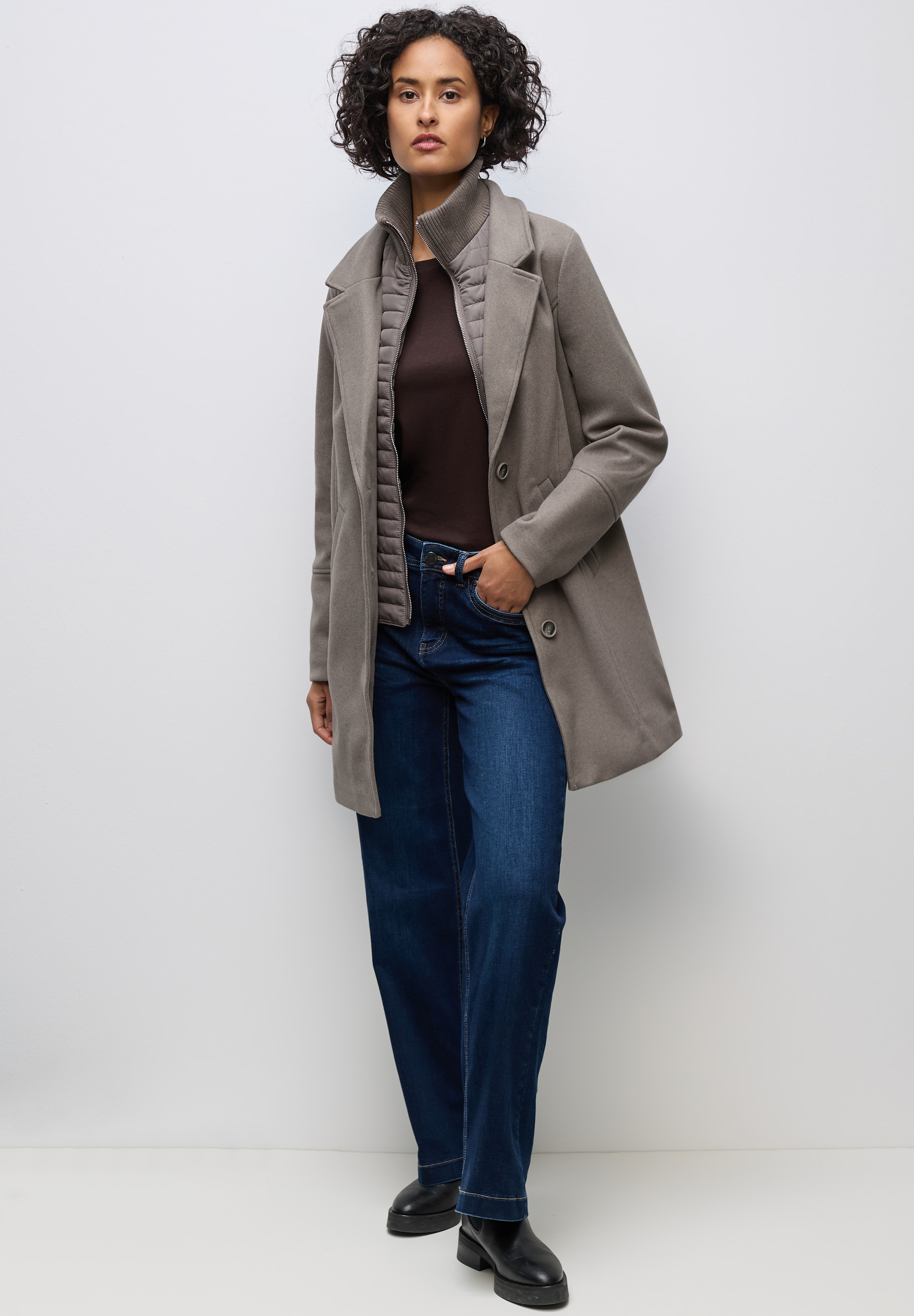 Thumbnail - STREET ONE Wollmantel, in Woll-Optik