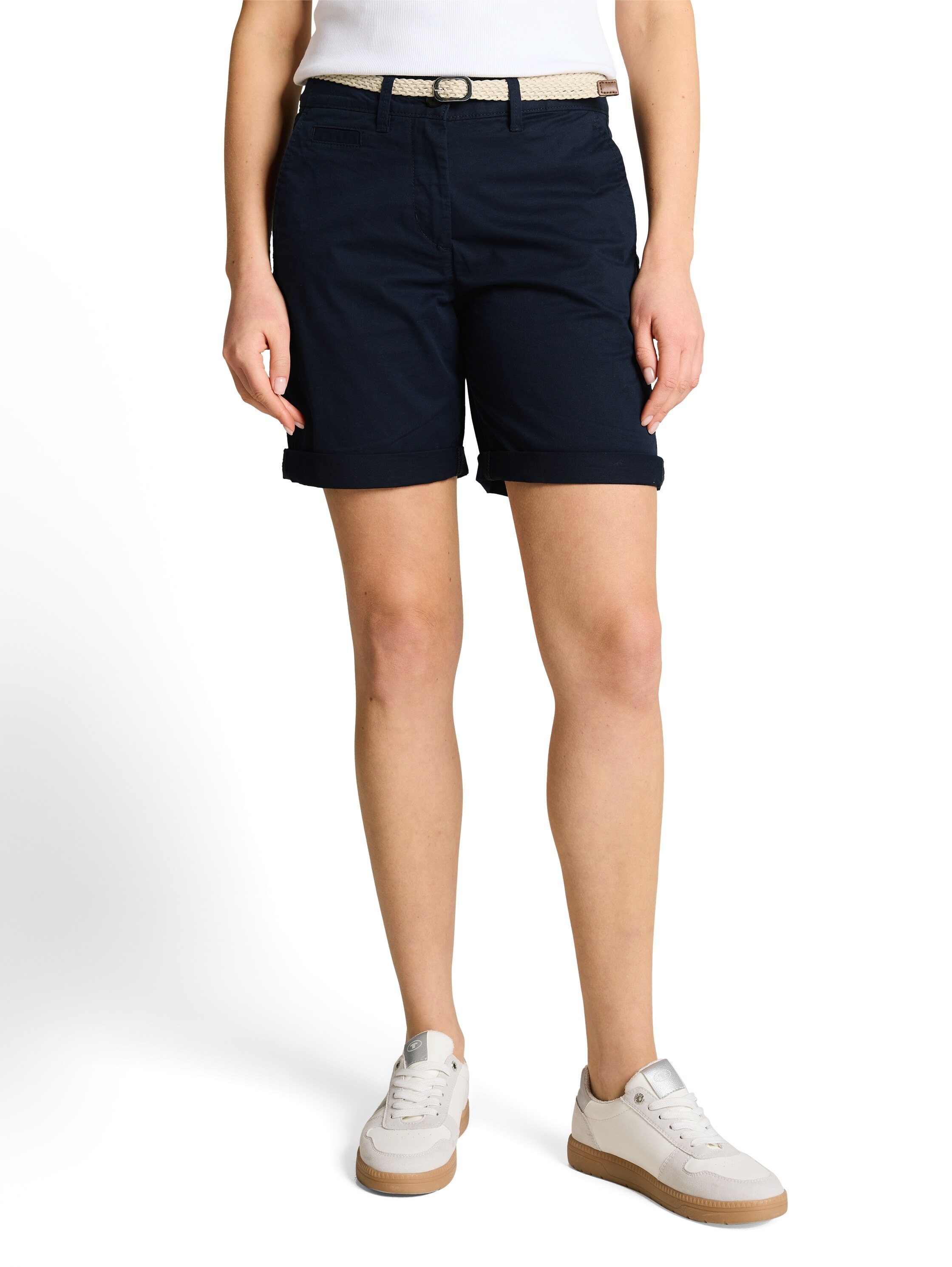 TOM TAILOR Chinoshorts  mit Gürtel und Stretch