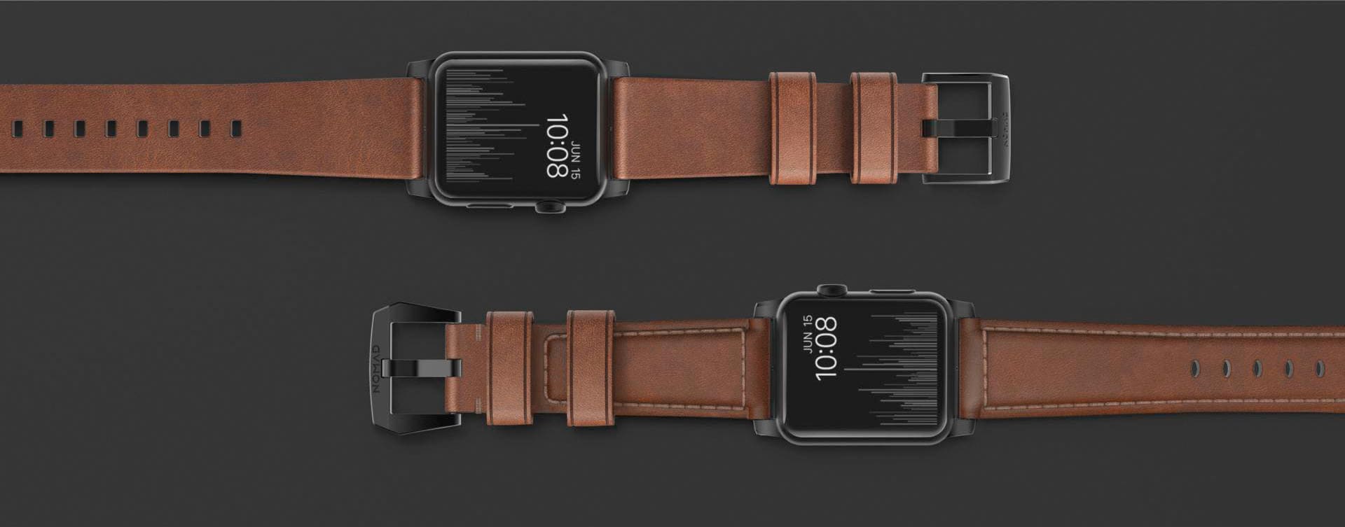Black Friday | Brown BAUR Trad. »Strap Smartwatch-Armband Nomad Connect. 42/44/45/49mm« Lthr