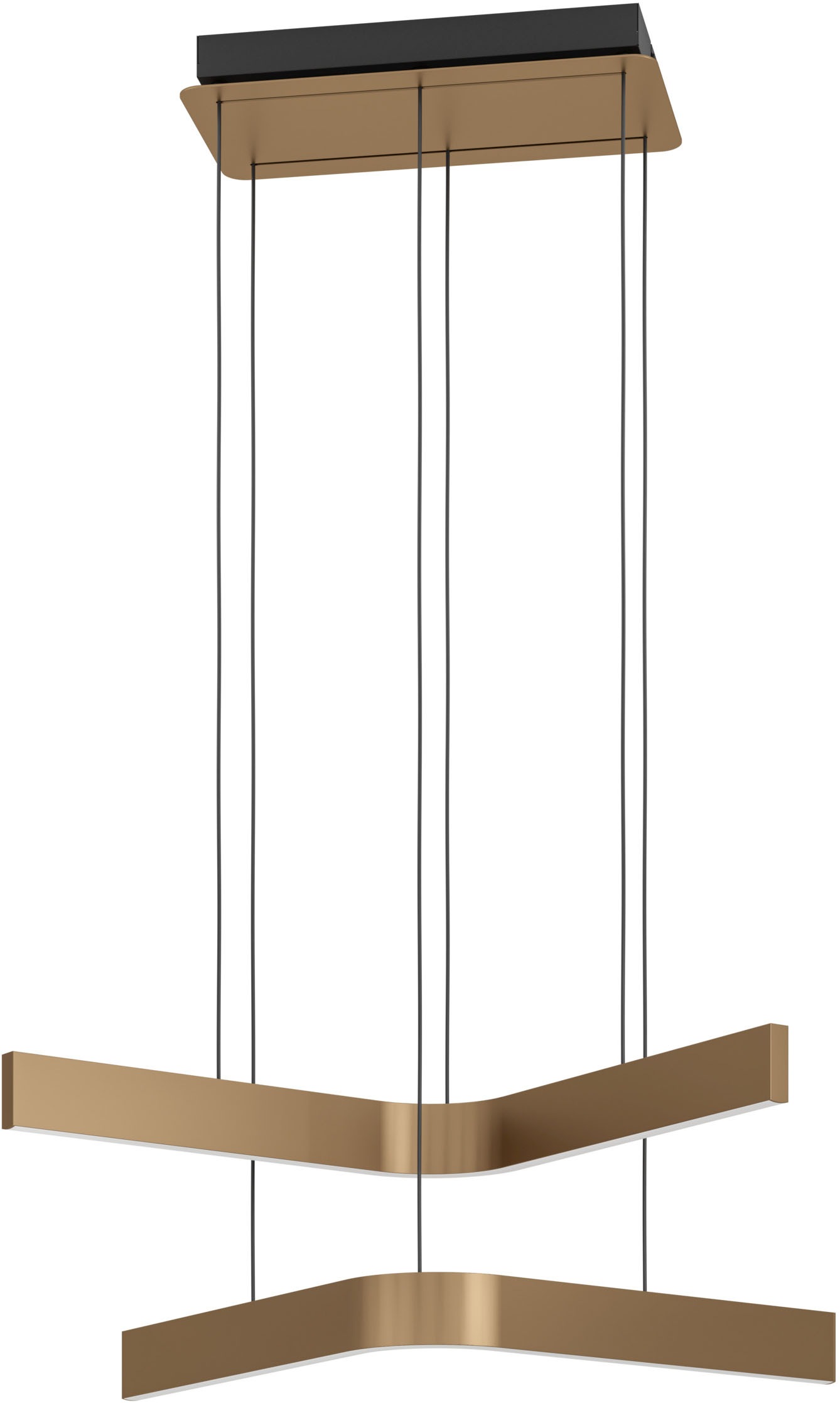 EGLO Hängeleuchte »FOLCINO-Z Pendellampe - Alu, Stahl - LED - 2X18W - IP20« LED-Modul 1 Stk. Kaltweiß | Neutralweiß | RGB | Warmweiß Hängelampe, Deckenlampe, Wohnzimmer, Esszimmer, L64 x B43,5 x H110 cm