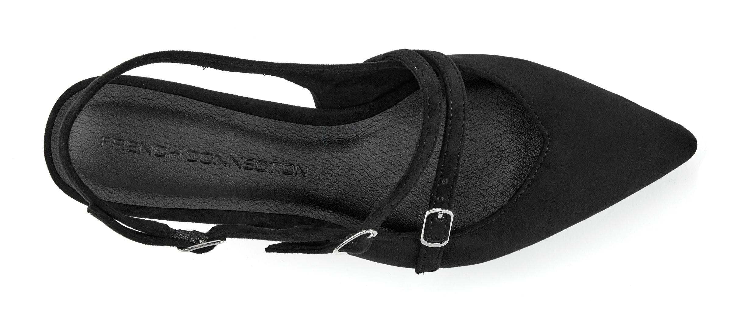 French Connection Slingpumps »Slingback-Pumps, Sling-Sandalette, Riemchen-Pumps, Kitten Heels«  Fersenriemchen-Schuh in edler Velours-Optik mit Kitten-Heel-Absatz