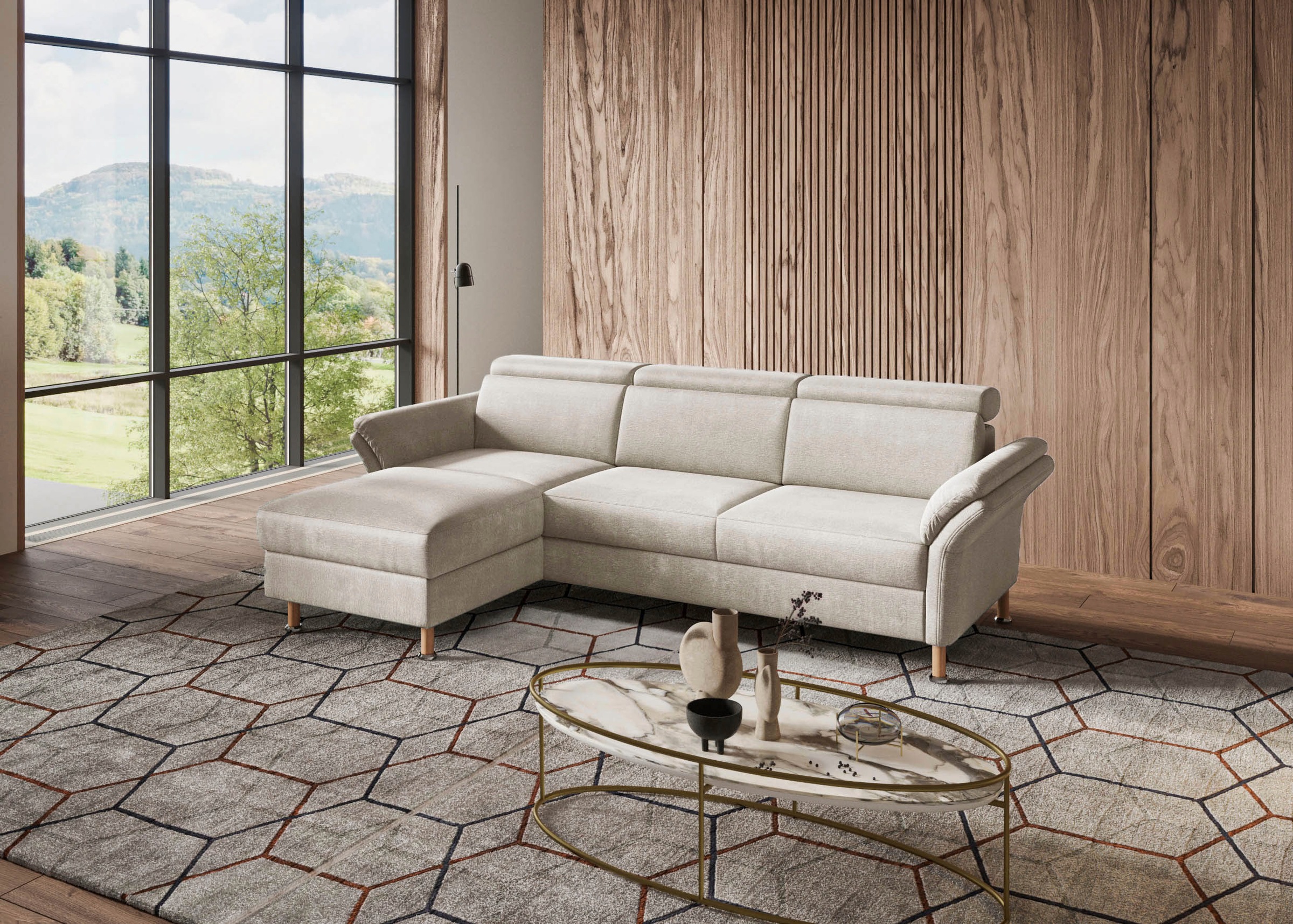 Home affaire Ecksofa »Calypso L-Form«, mit motorischen Funktionen im Sofa und Recamiere