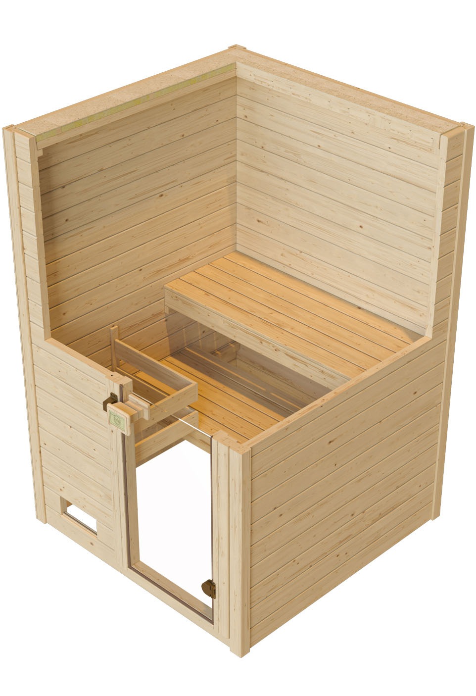 weka Sauna »Massivholzsauna VALIDA 1«, Blockbohlen, moderne Ganzglastür