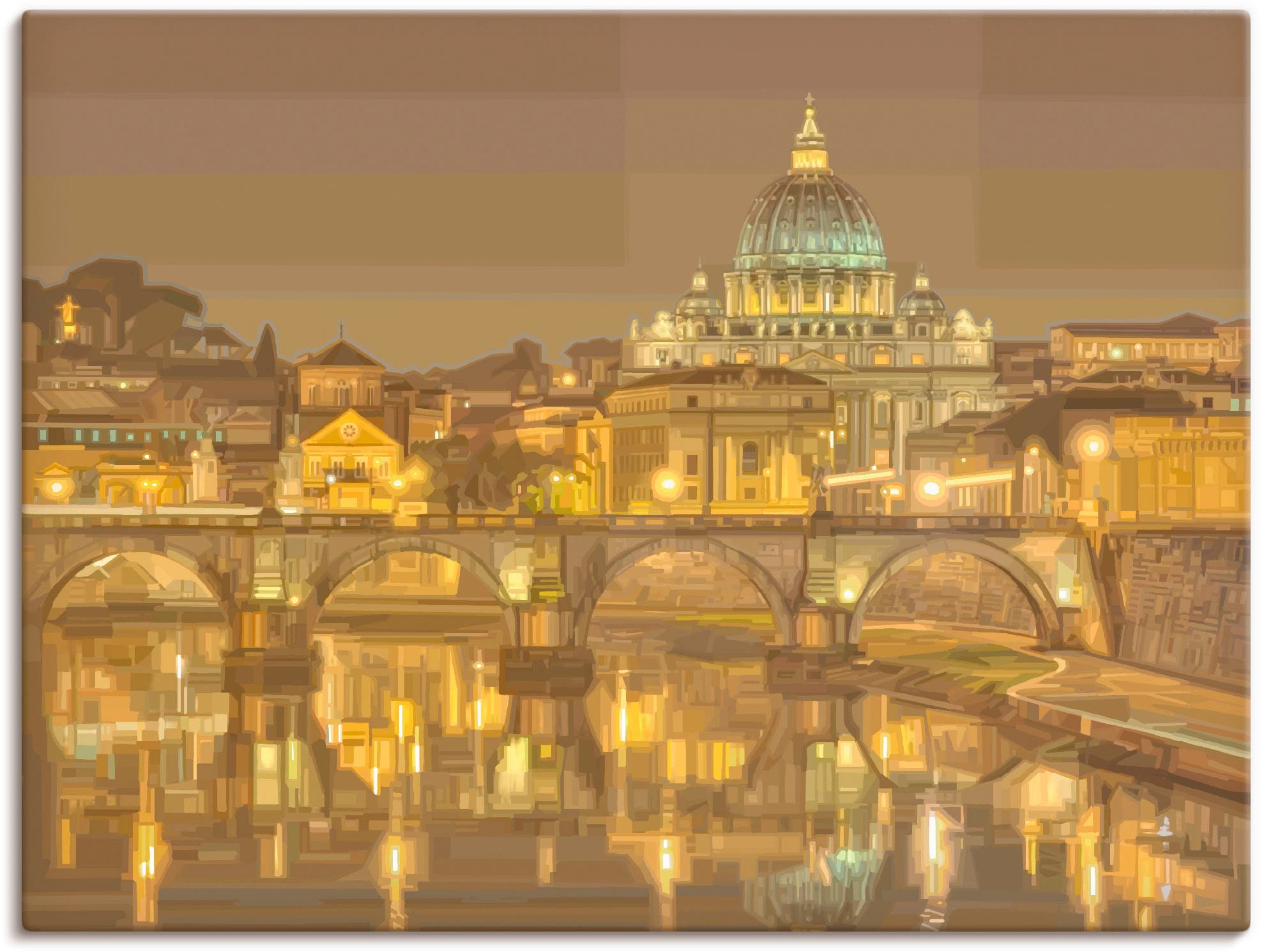 Artland Leinwandbild »Rom Petersdom«, Italien, (1 St.), auf Keilrahmen gespannt