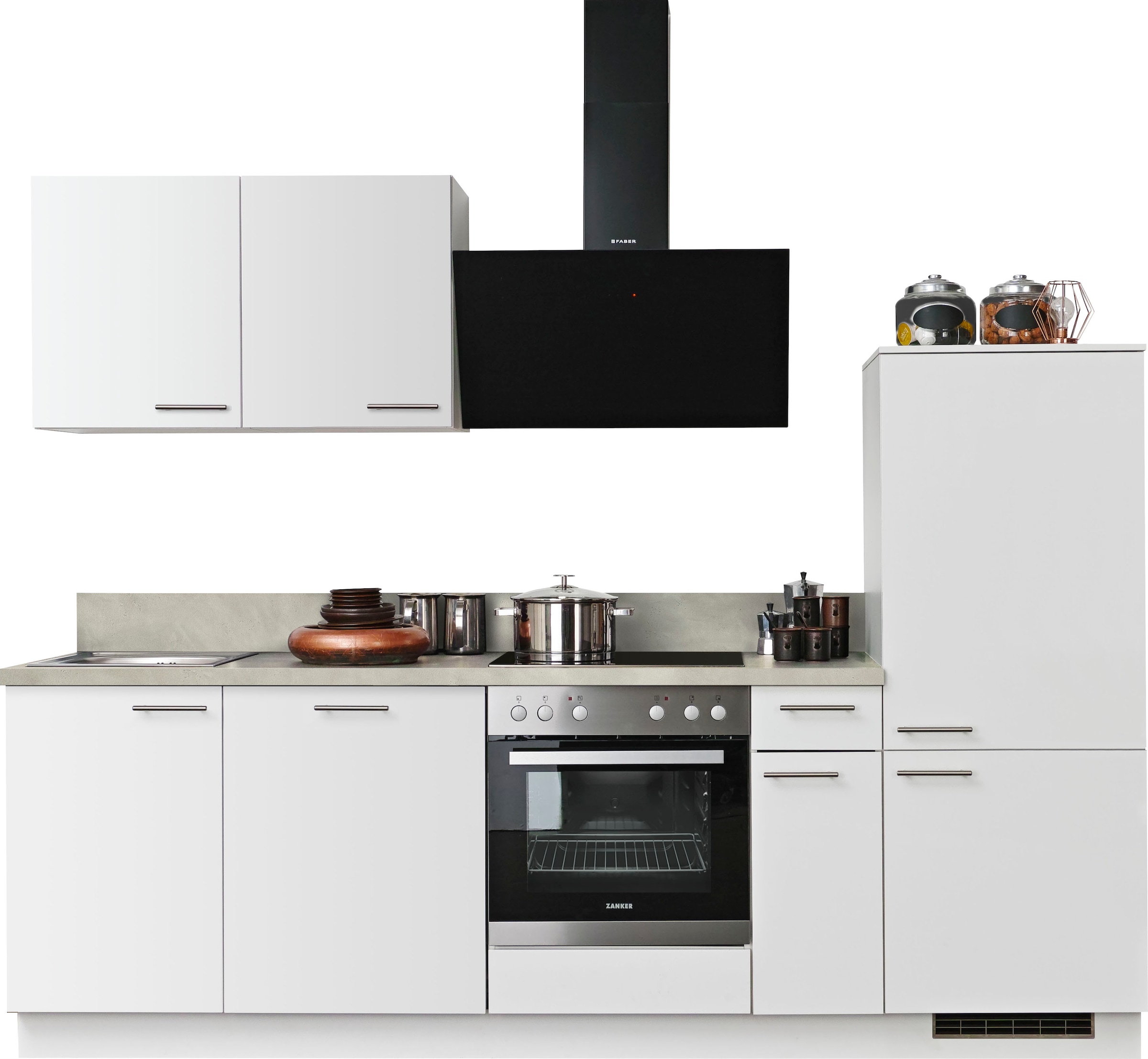 KOCHSTATION "KS-Scafa, mit höhenverstellbaren Füßen, vormontiert, mit" Soft-Close, wahl. mit E-Geräten inkl. Geschirrspüler, Breite 260 cm