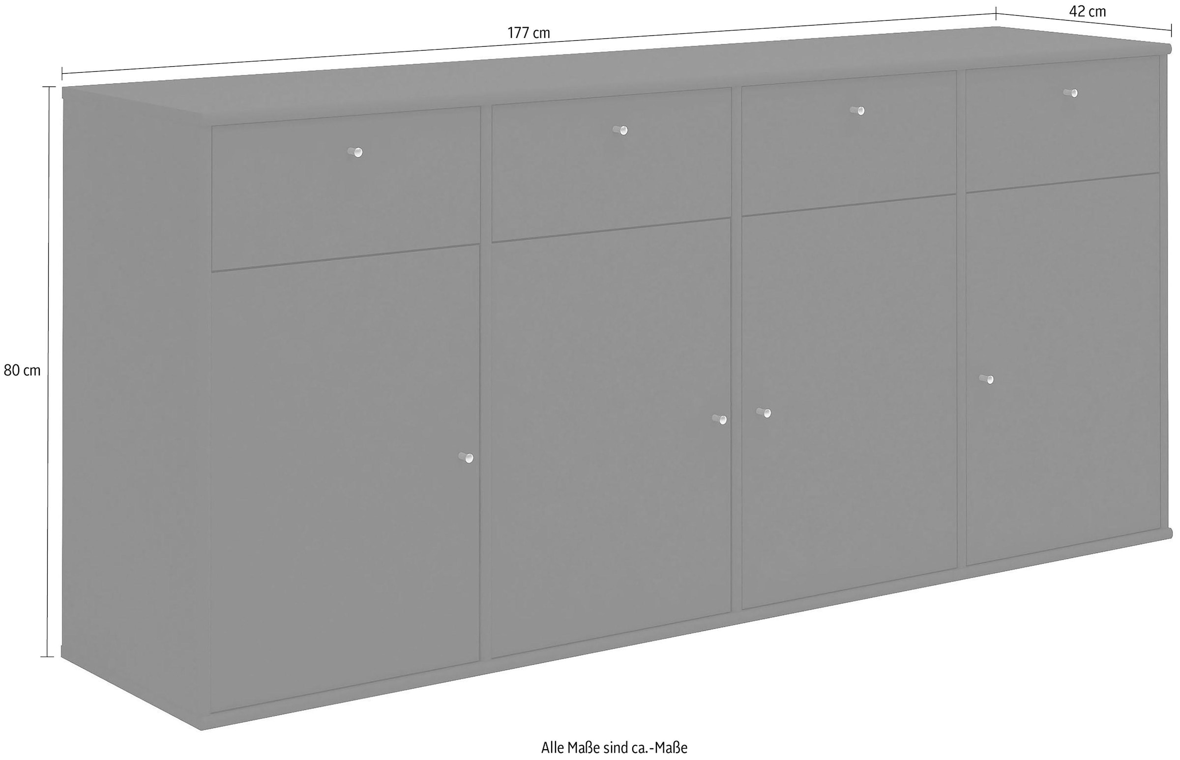 Hammel Furniture Sideboard »Mistral, Hochwertig Schrank, hängend/stehend montierbar«, mit Türen und Schubladen, B: 177 cm, anpassungsbar Designmöbel