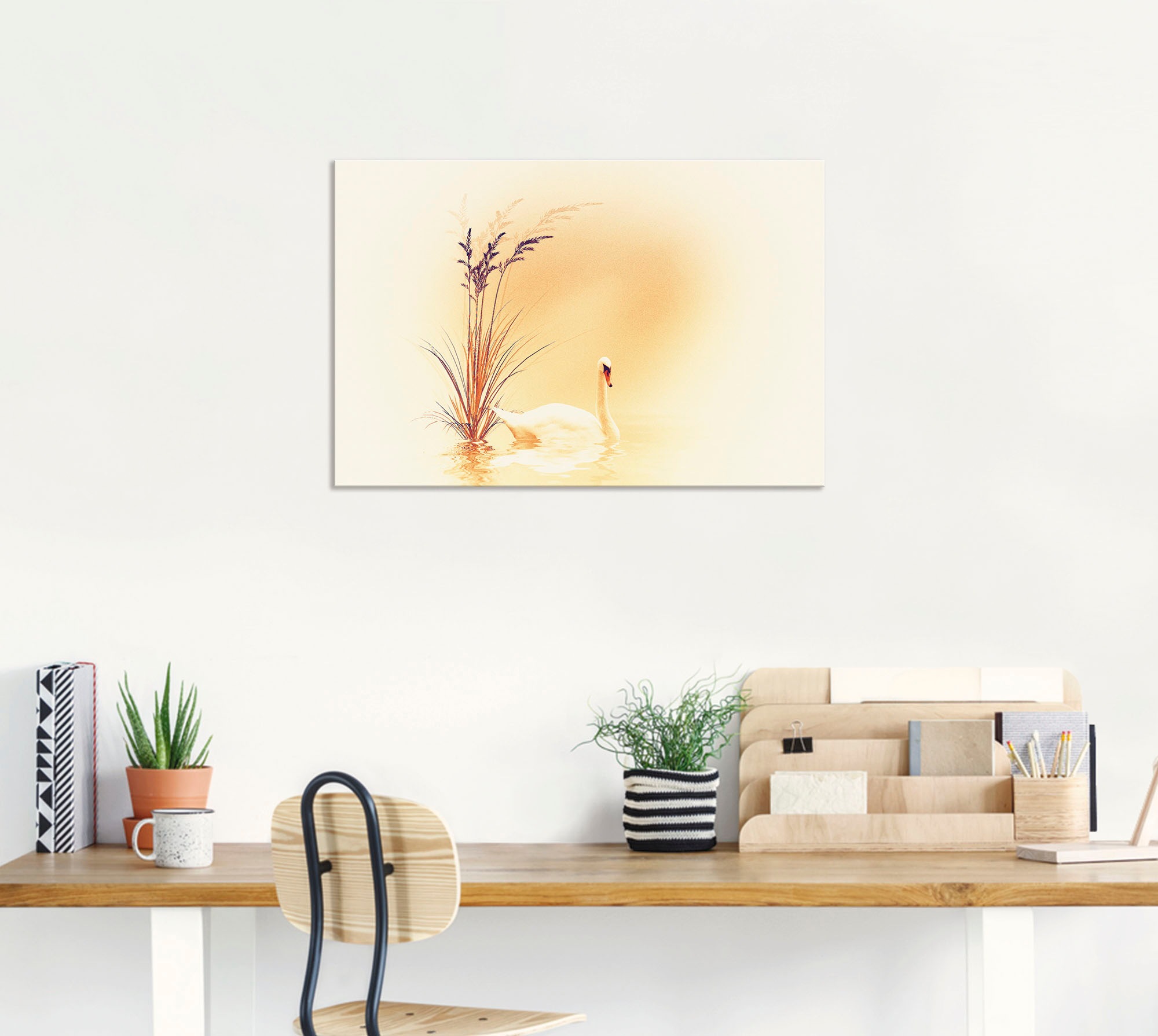 Artland Wandbild »Weisser Schwan«, Vögel, (1 St.), als Alubild, Outdoorbild, Leinwandbild in verschied. Größen
