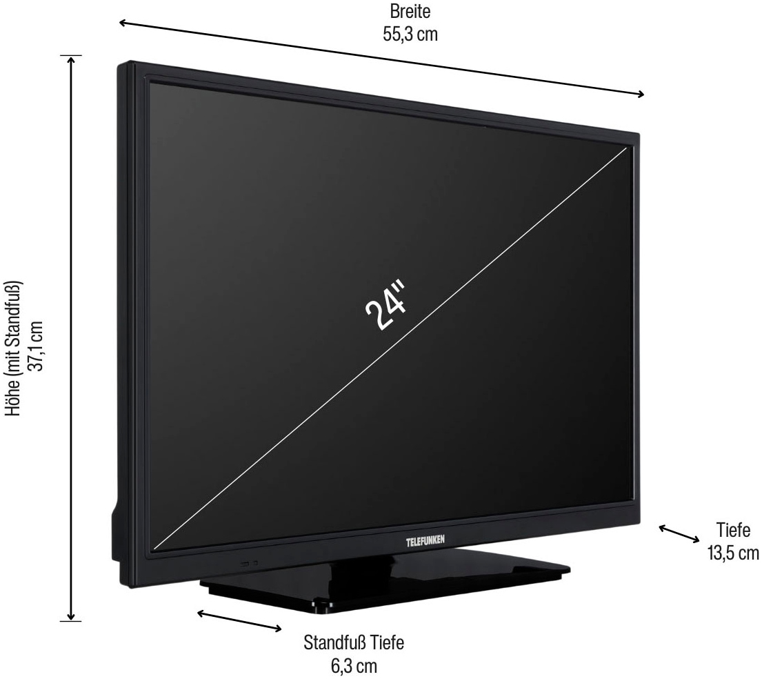 Telefunken LED-Fernseher »L24H554M1CWV« 60 cm/24 HD ready Smart-TV mit 12-Volt Anschluss