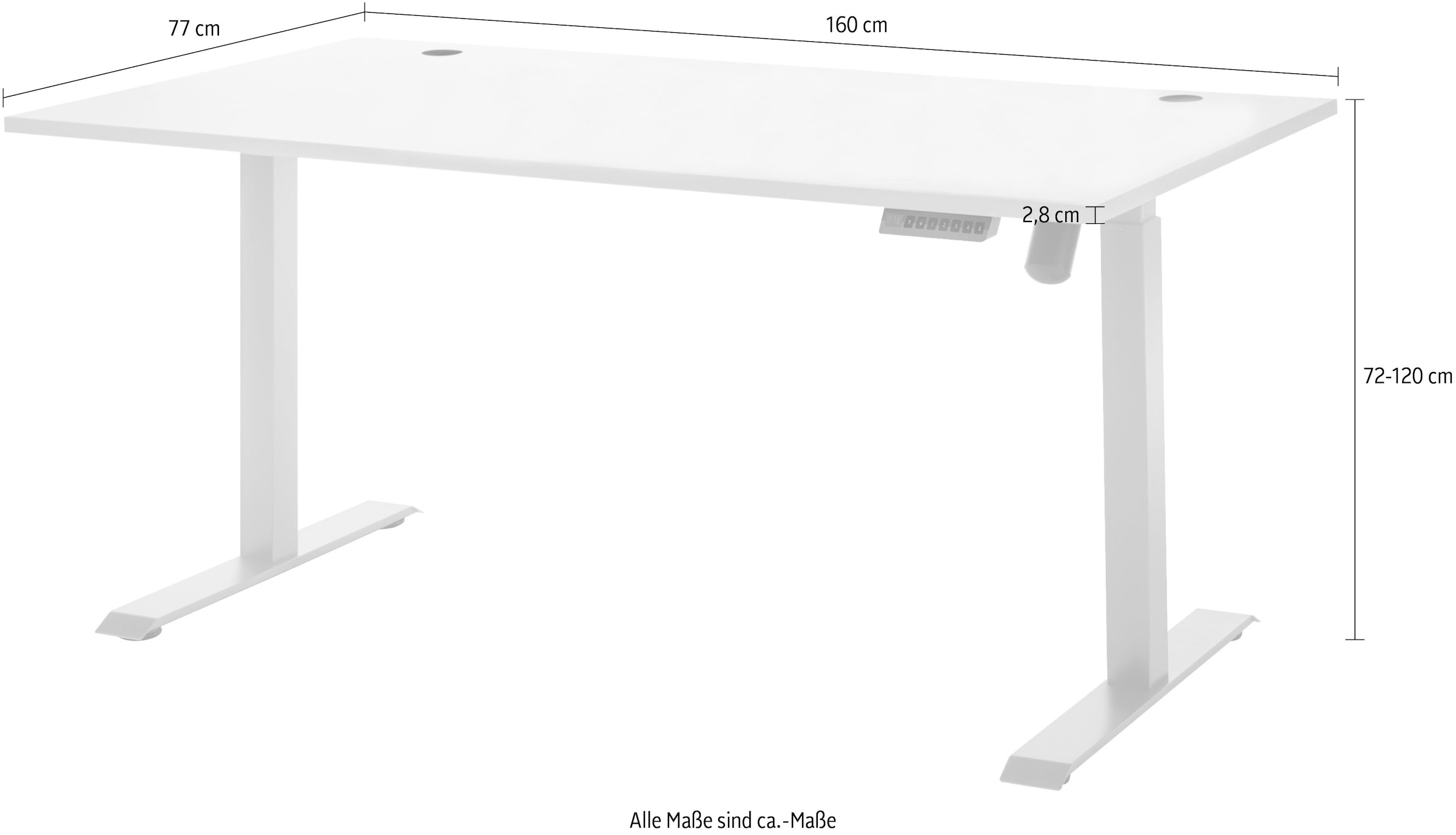 BEGA OFFICE Höhenverstellbarer Memeory BAUR Tasten Schreibtisch Höhenanzeige St.), (2 und »Pronto«, mit 4 | Schreibtisch