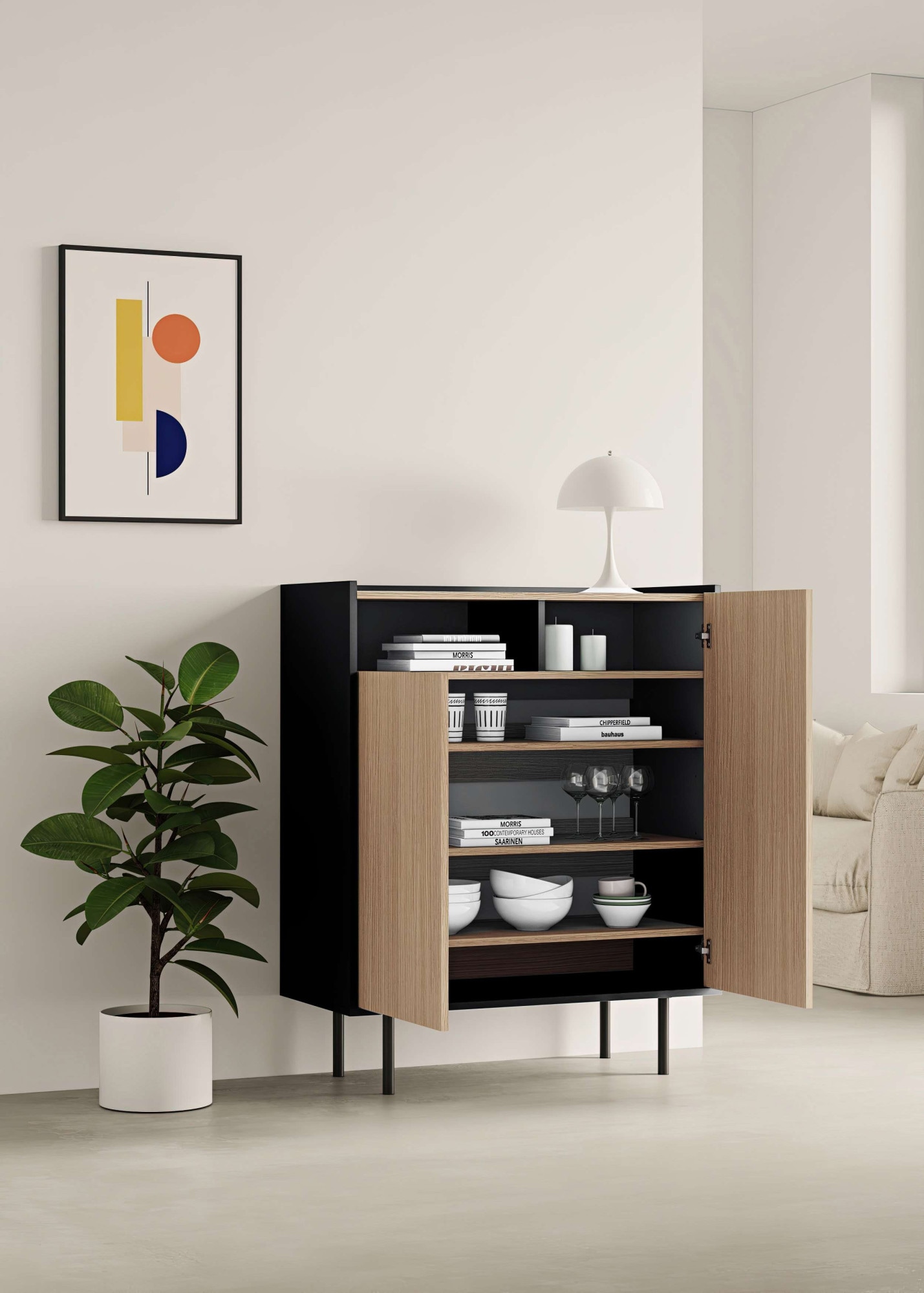 TemaHome Schuhschrank »Sienna flexibler Schrank, Mehrzweckschrank, Schuhkommode,«, 2 Türen, variable Böden, mit Metallfüsse