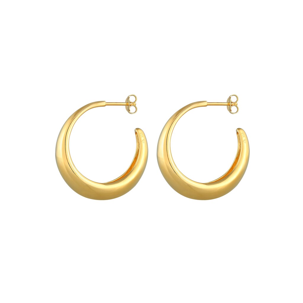 Elli Paar Creolen »Creolen Hänger Chunky Hoops Basic Cool 925 Silber«