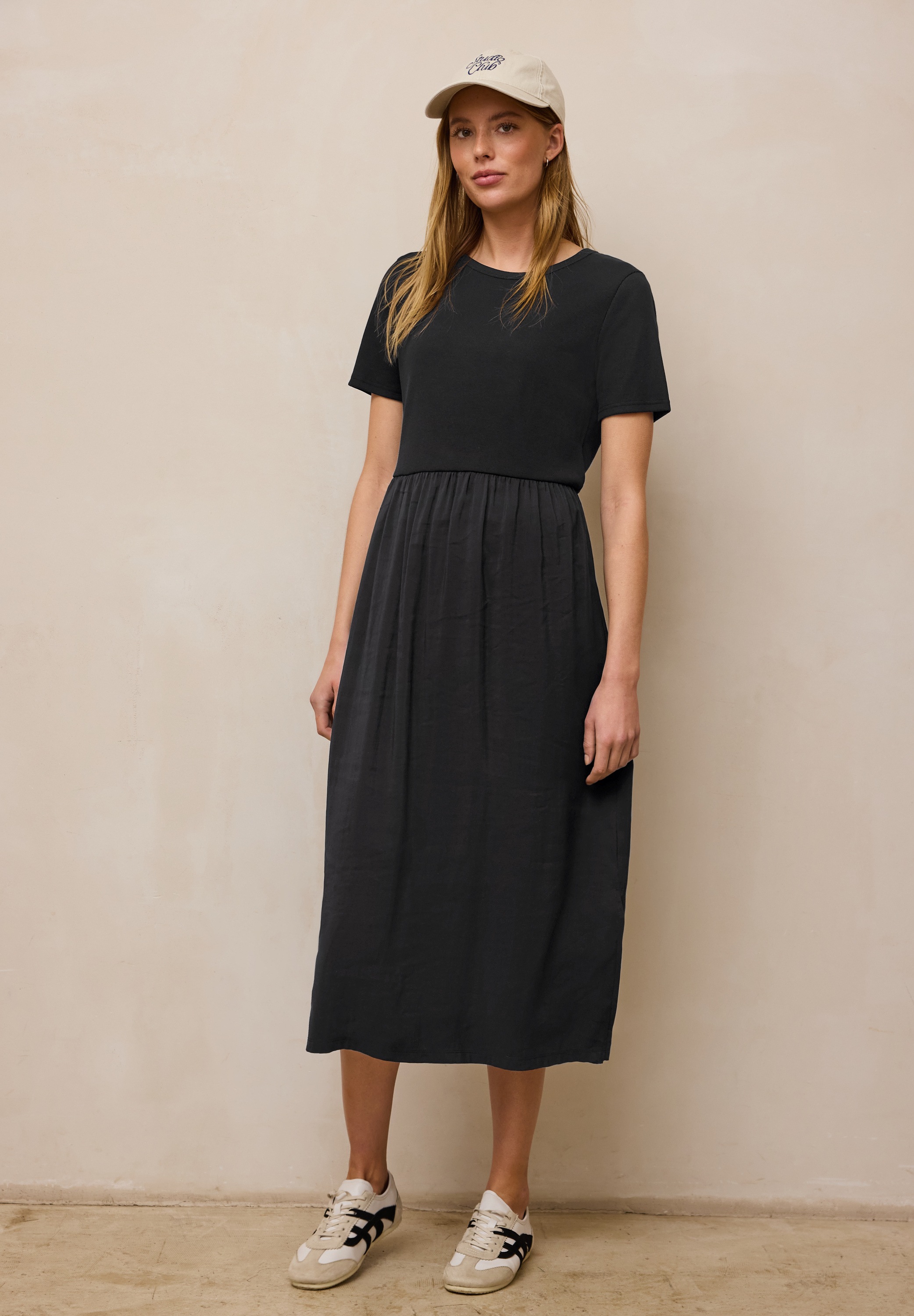 STREET ONE STUDIO Midikleid Ohne Taschen mit Rundhalsausschnitt günstig online kaufen