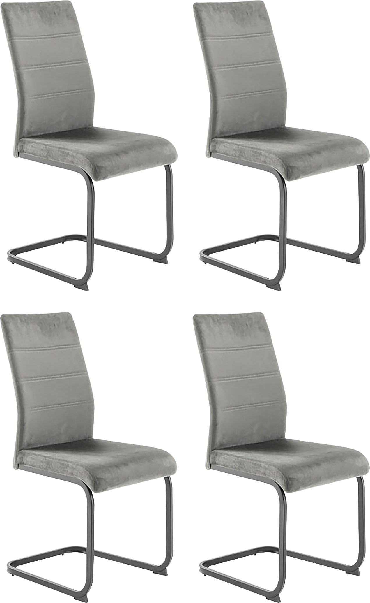 MCA furniture Freischwinger "MCA TICINO Schwingstuhl", Veloursstoff, (4er-S günstig online kaufen