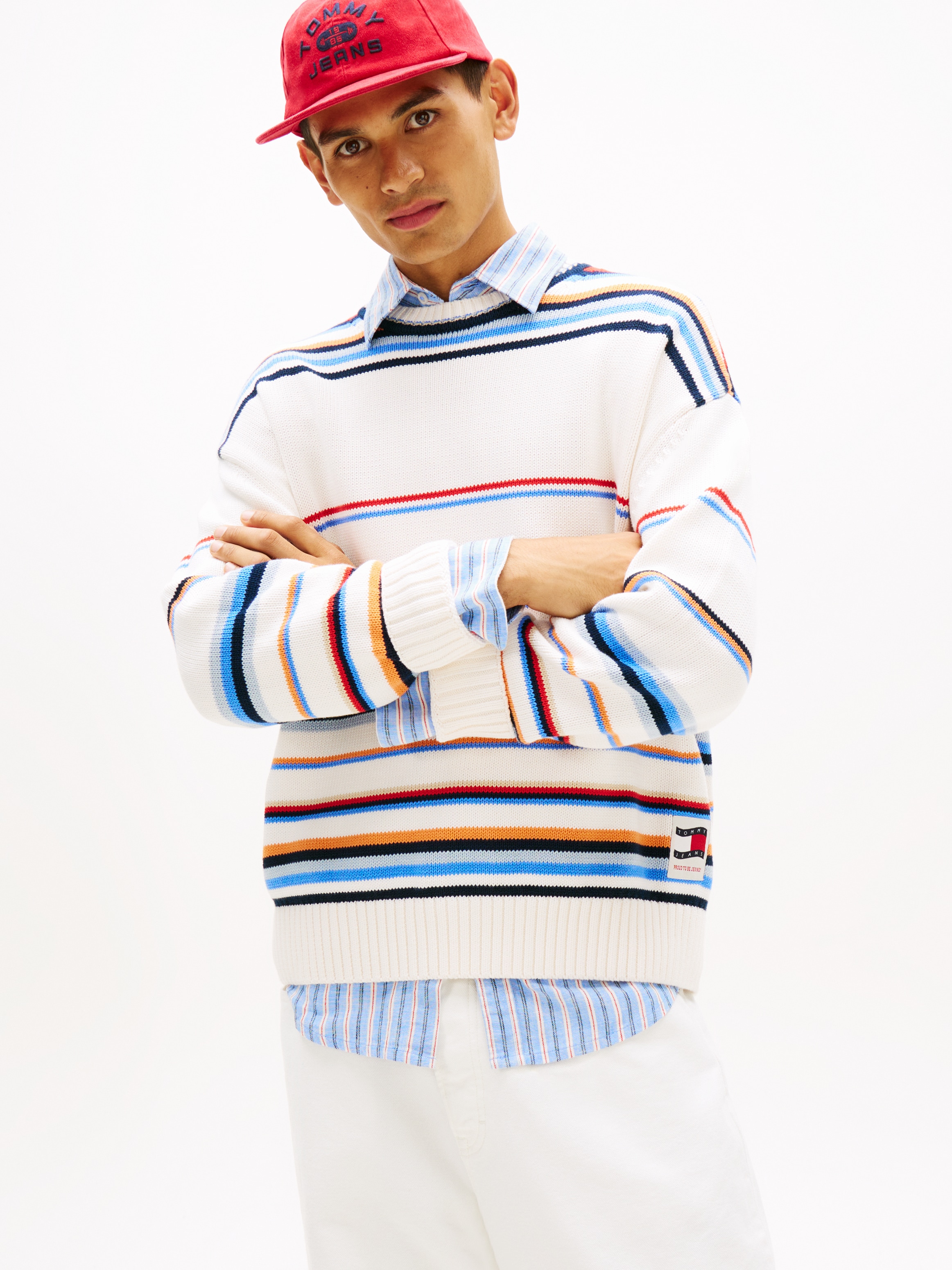 Tommy Jeans Strickpullover "90S MULTI STRIPES" Regular fit mit Streifenmuster
