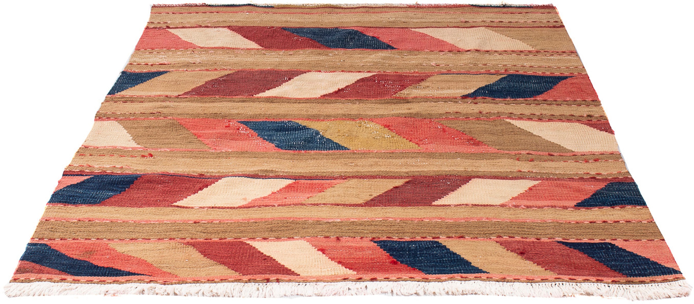 morgenland Wollteppich »Kelim - Old - 130 x 110 cm - mehrfarbig«, rechteckig, Wohnzimmer, Einzelstück