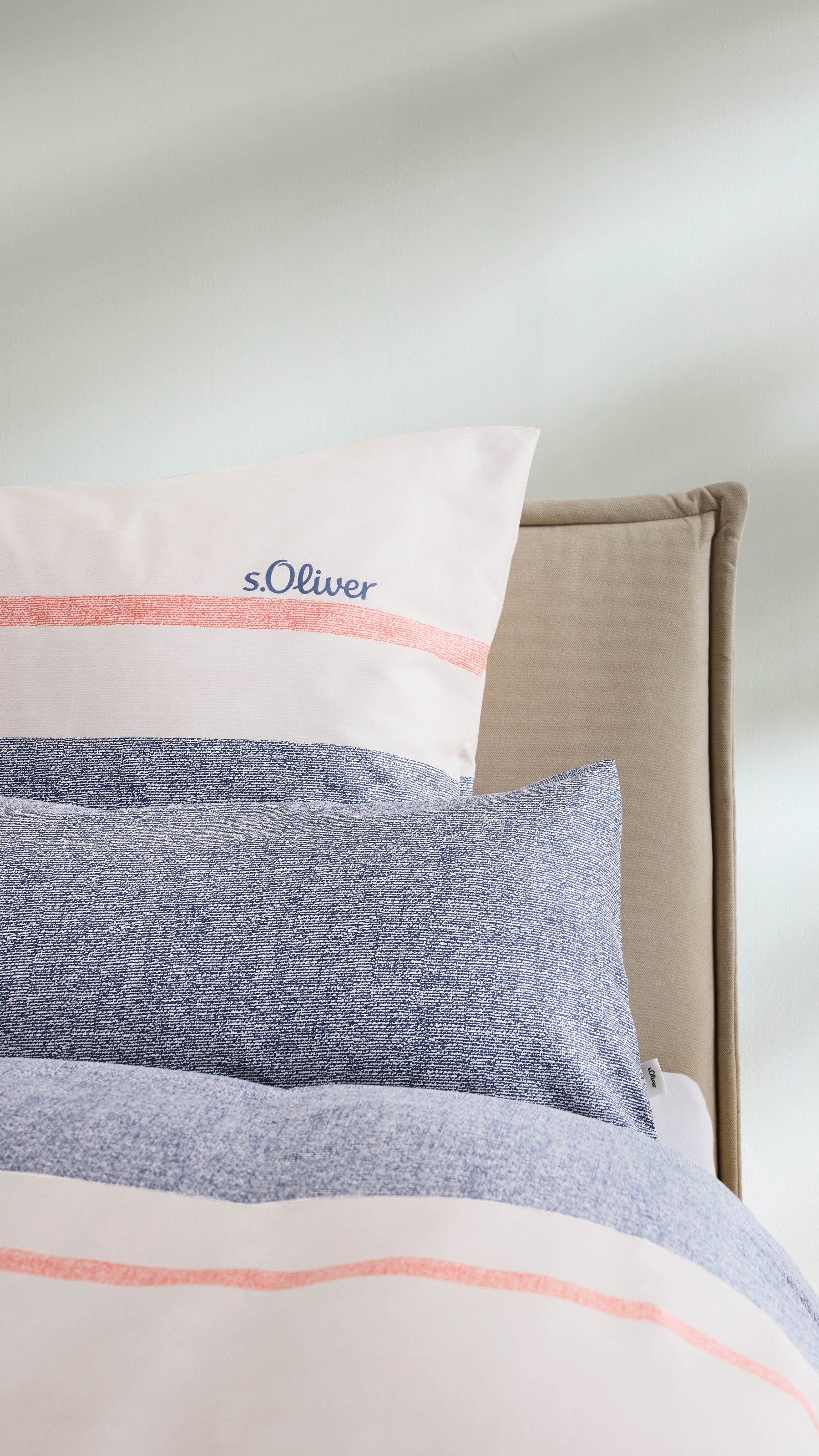 s.Oliver Bettwäsche »s.Oliver Satinbettwäsche« 2 Leinenstruktur mit modernem Farbstatement