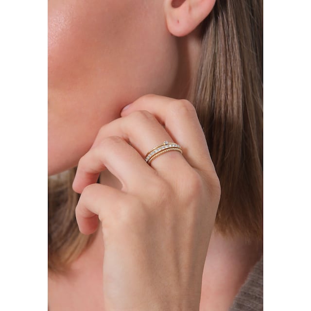 Elli Solitärring »Kristalle Ringset (3 tlg) 925 Silber« kaufen | BAUR