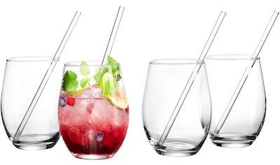 Longdrinkglas »Gin«, (Set, 8 tlg., 4 Longdrinkgläser mit Glas-Trinkhalm, je 590 ml)