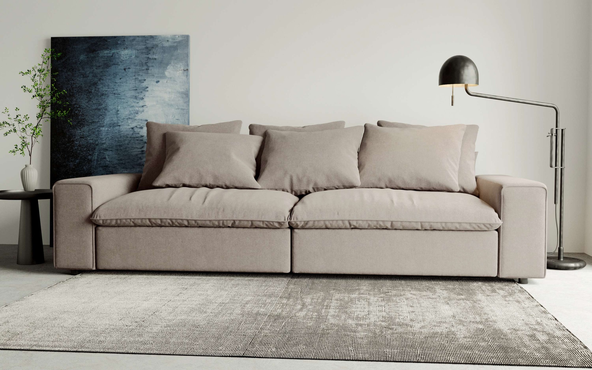 andas Big-Sofa »Venslev«, Lounge-Sofa, mit extra tiefer Sitzfläche und losen Kissen