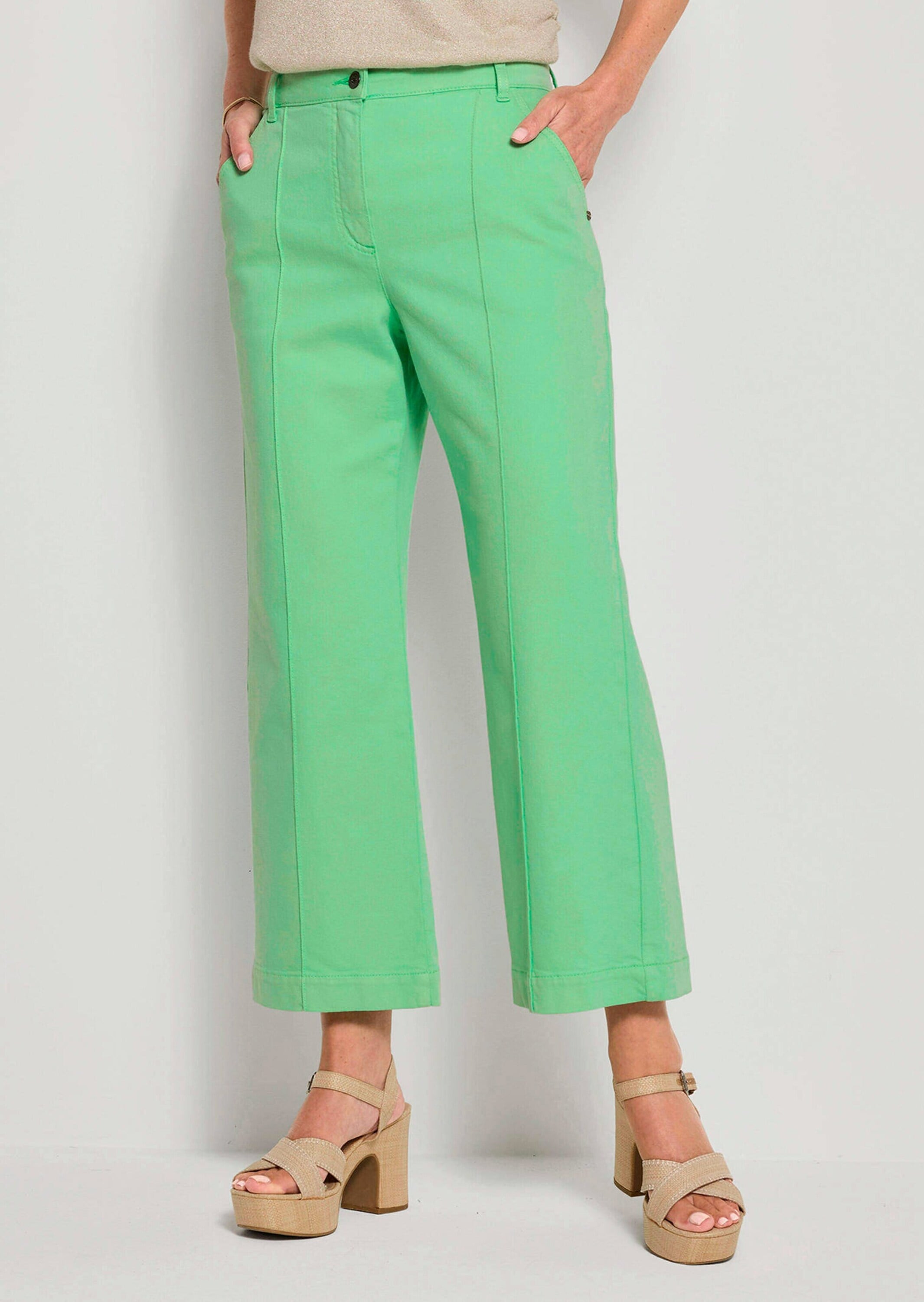 GOLDNER Stretch-Jeans "Jerseyhose mit Biesen" abgesteppte Biesen