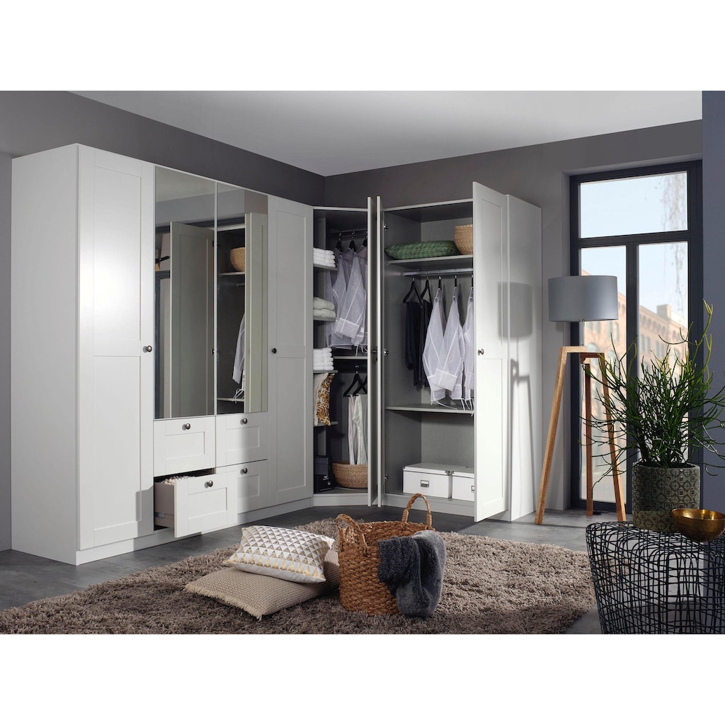 rauch Schrank-Set »Skagen«, (3 St.), Eckschrank, 2- und 4-trg. Schrank mit Schubkästen und Spiegel