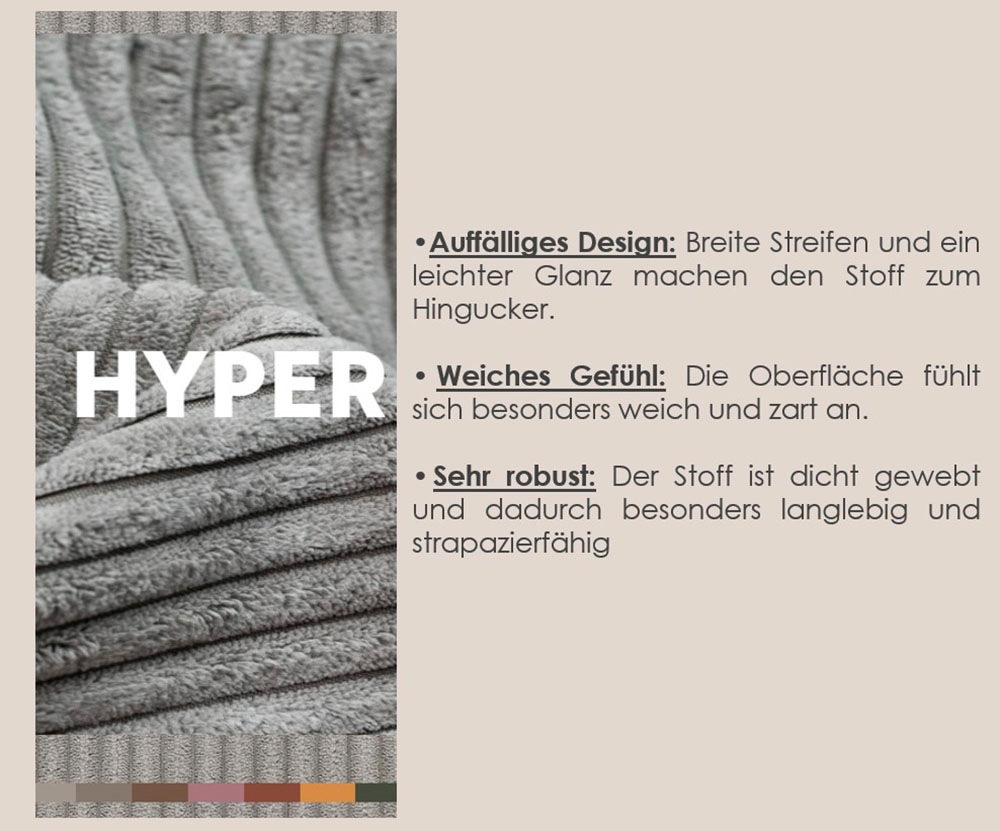 Home affaire Ecksofa »Booster Couch wahlweise mit Schlaffunktion und Bettkasten-auch in Cord«, Recamiere beidseitig montierbar, Sofa in L-Form, 232 cm