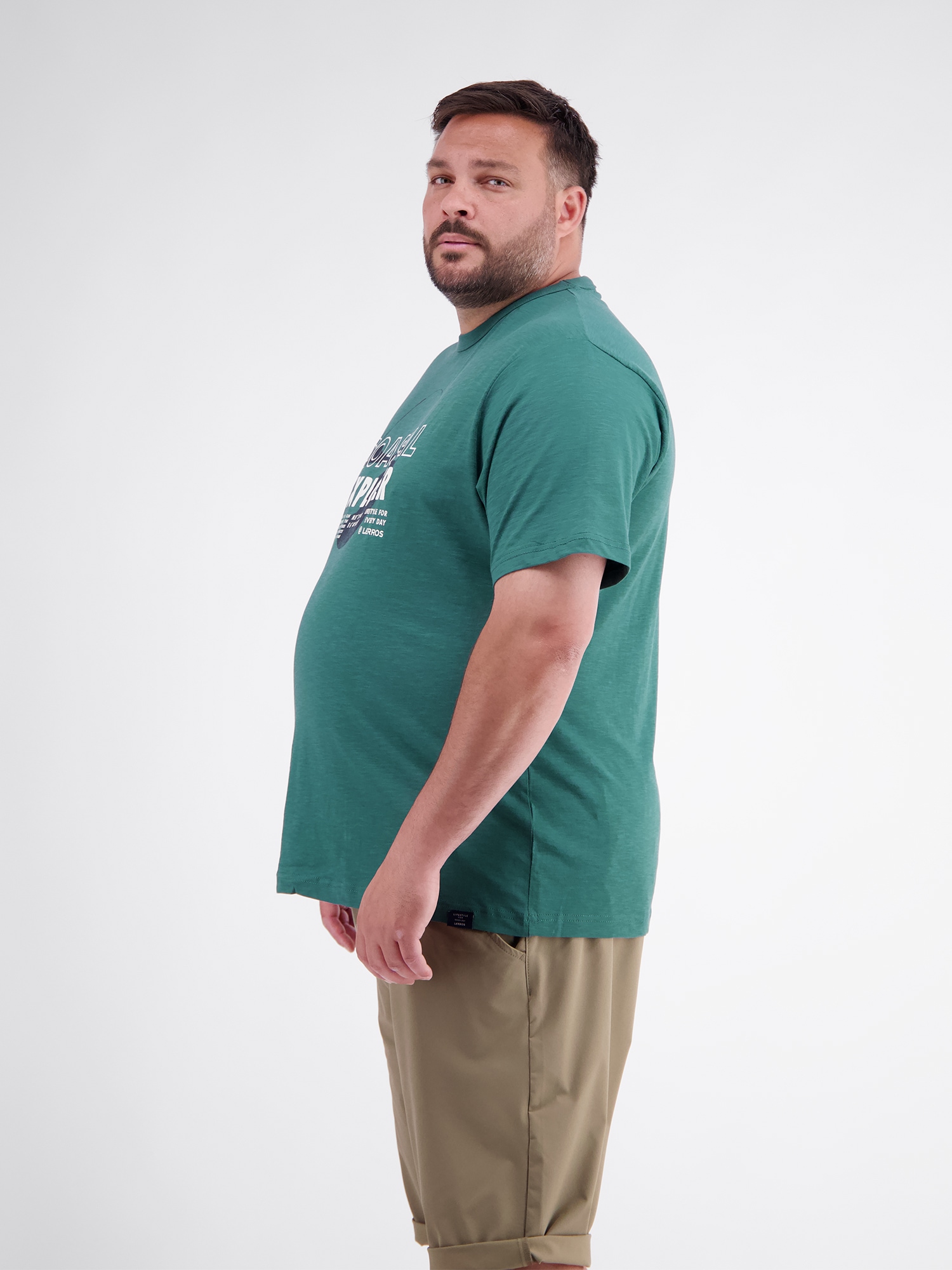 LERROS T-Shirt »T-Shirt mit O-Neck in großen Größen«