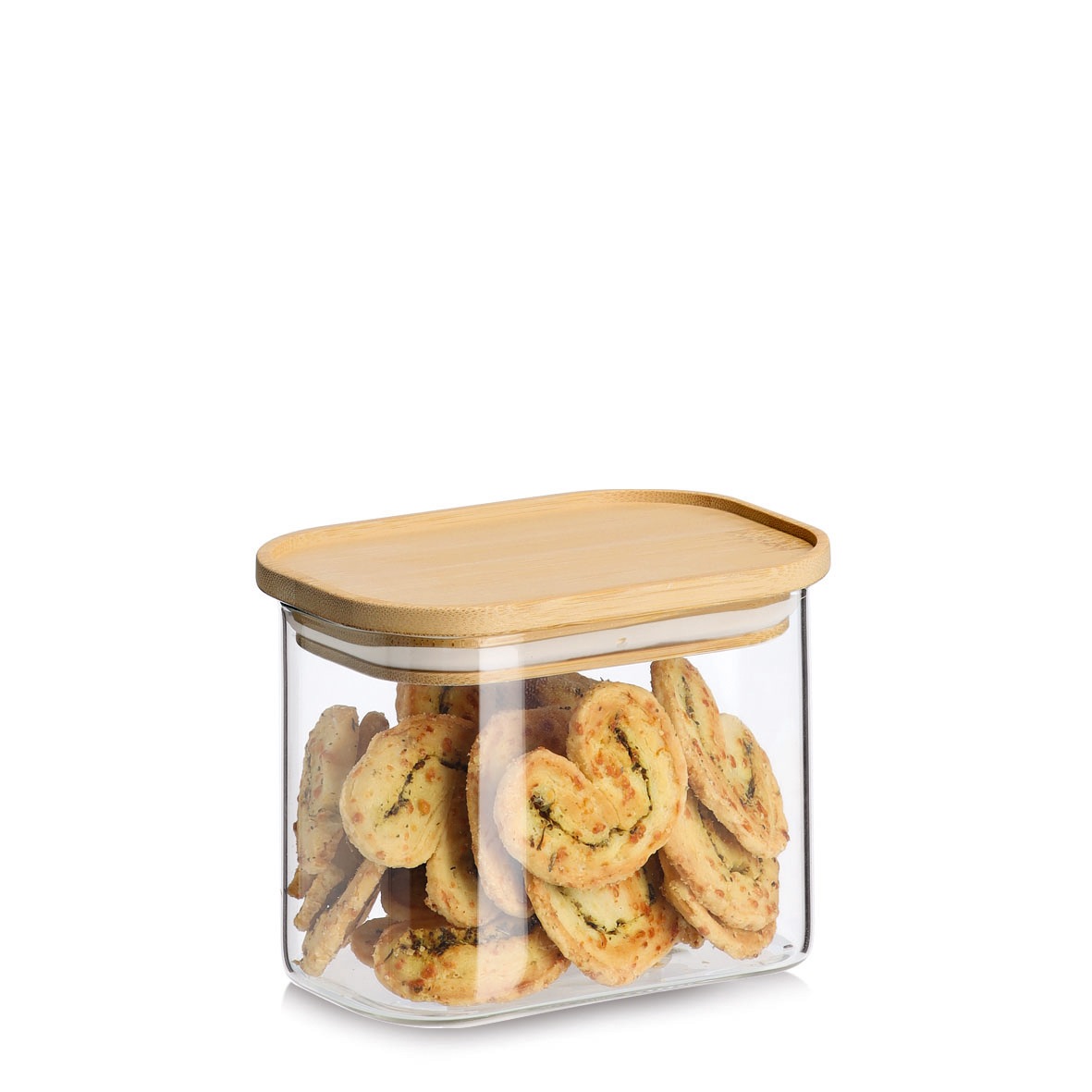 Zeller Present Vorratsglas »Vorratsglas-Set mit Bambusdeckel, 3tlg.« 12,8x9x10 (600 ml), 12,8x9x14,2 (1.000 ml), 12,8x9x18,8 (1.300 ml) cm
