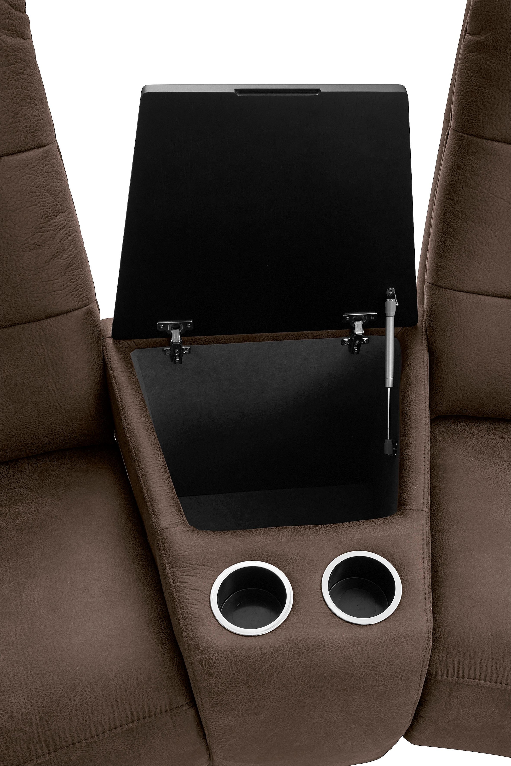 exxpo - sofa fashion 3-Sitzer »Tivoli, Kinosofa mit Relaxfunktion, mit Ablagetisch und Stauraum«, bequem und komfortabel, hohe Rückenlehne