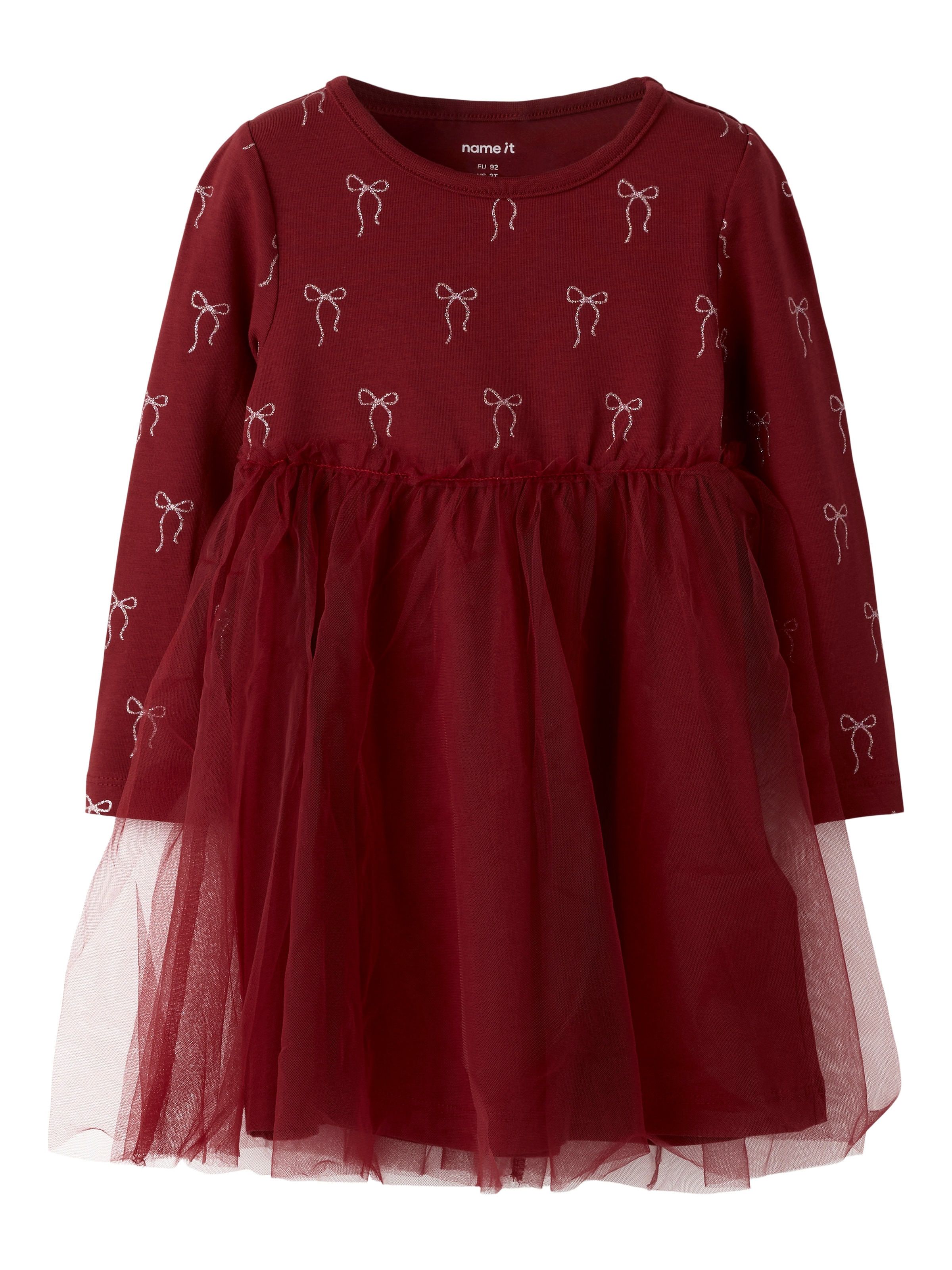 Name It Minikleid "NMFRI LS DRESS" Weihnachten, Baumwollmischung, regular fit