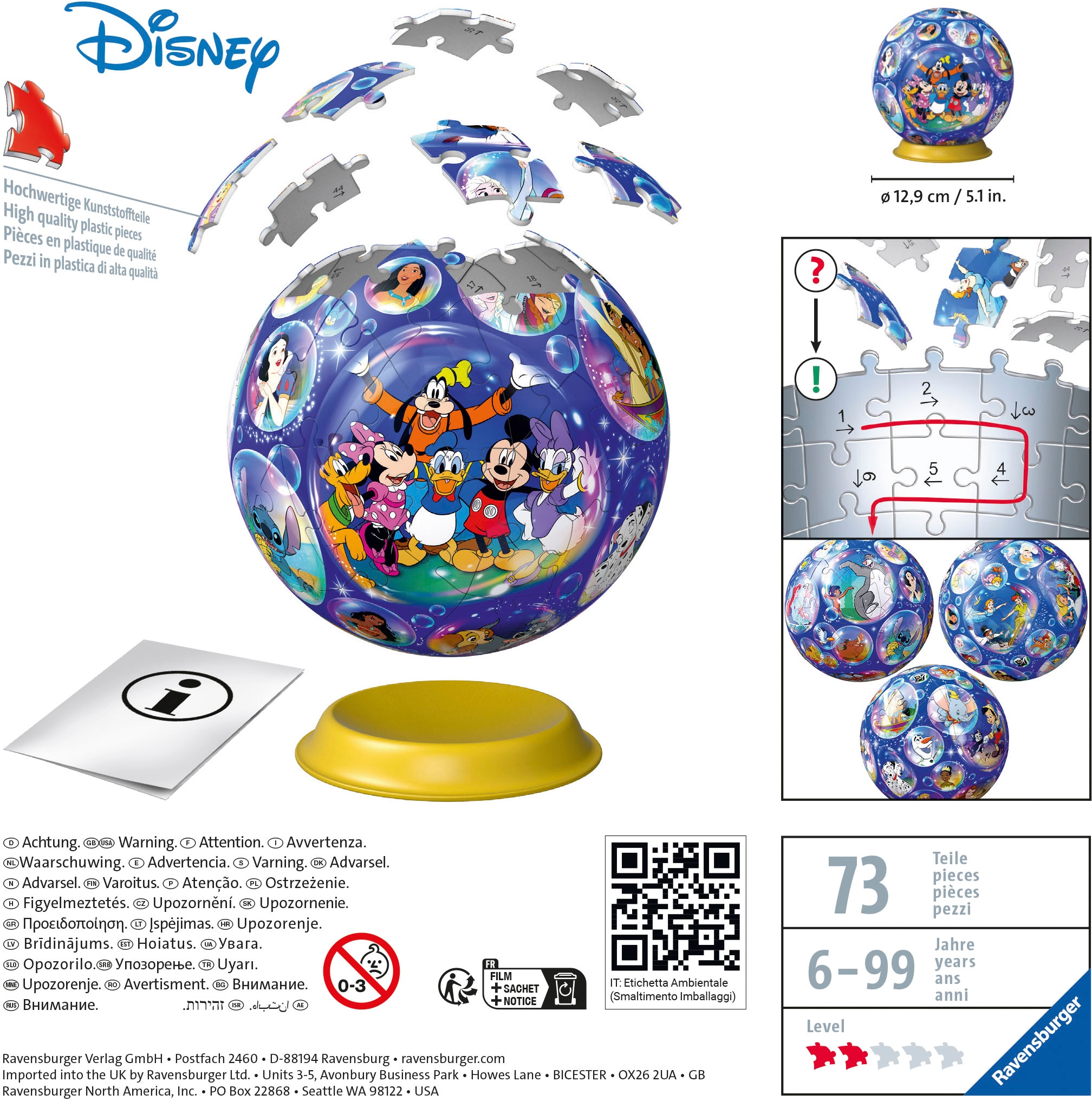 Ravensburger Puzzleball »Disney Charaktere«, (72 tlg.), Made in Europe