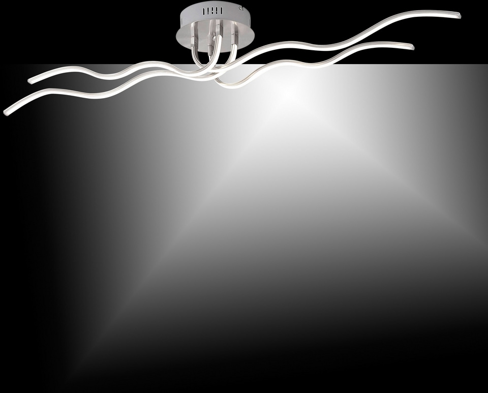 JUST LIGHT Deckenleuchte »WAVE«, 4 flammig-flammig, inkl. festverbautem LED (3000 Kelvin), feste Arme (wellenförmig)