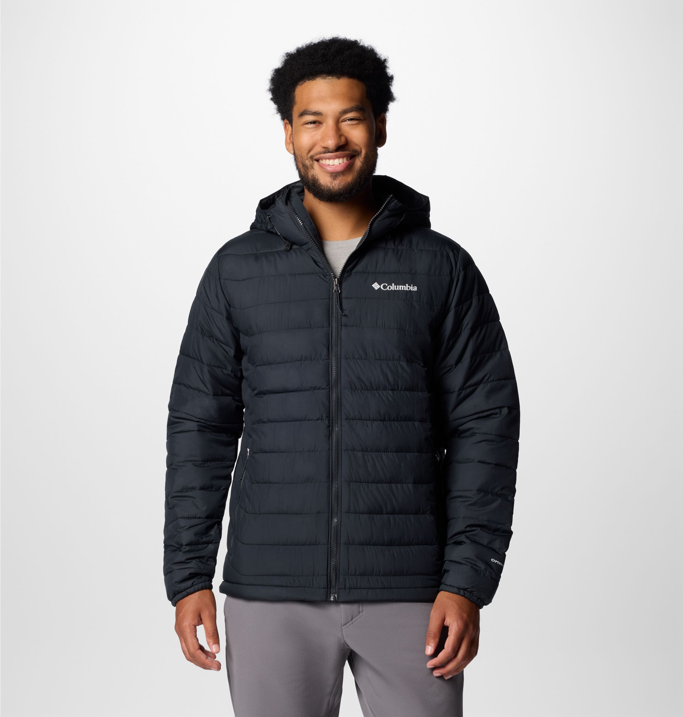 Columbia Steppjacke "Powder Lite II Hooded Jacket" mit Reißverschluss, in normaler Länge, wärmereflektierendes Material