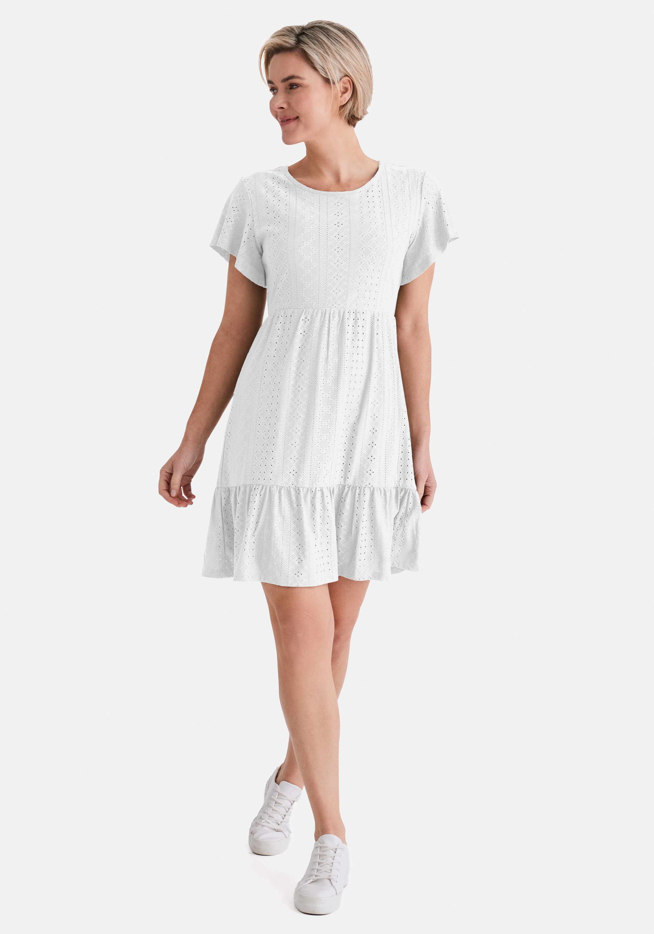 STOOKER WOMEN Spitzenkleid "KIRA Kleid" Kurzarmkleid Spitze elastisch tailliert für Damen
