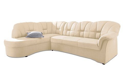 DOMO collection Ecksofa »Papenburg, zeitlose Rückensteppung, elegante Armlehne, L-Form«, mit Ottomane, wahlweise mit Bettfunktion