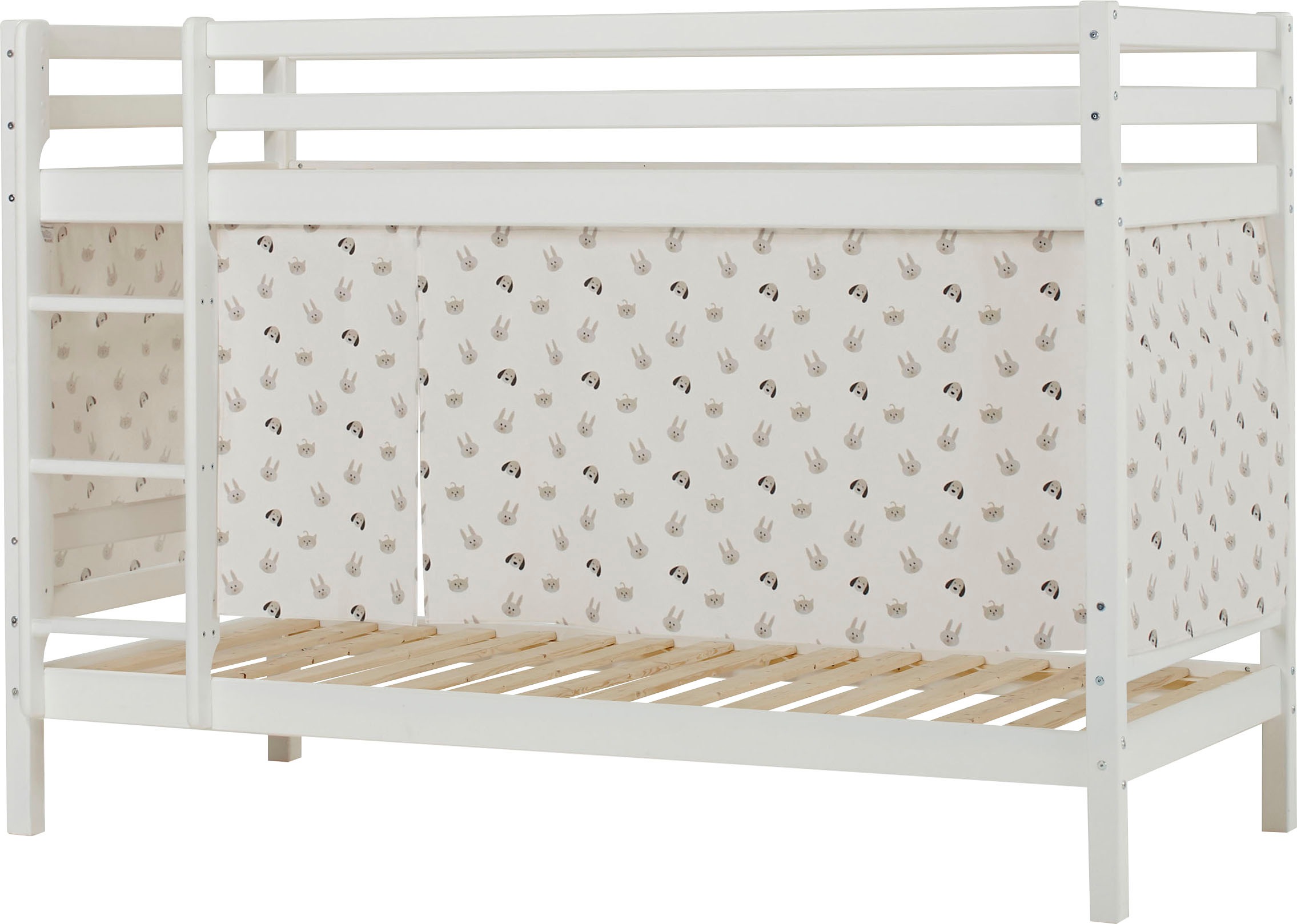 Hoppekids Etagenbett »ECO Dream«, 90x200 weiß massiv m. Matratze & Vorhang kaufen