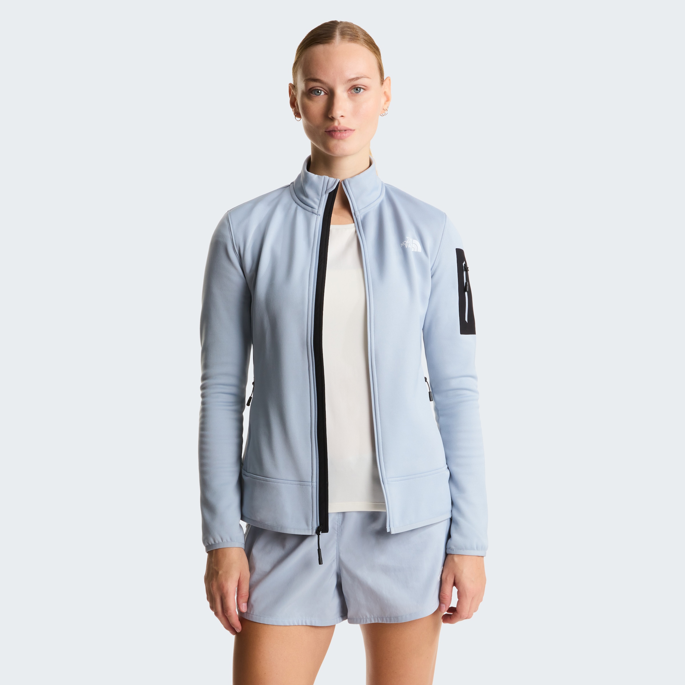 The North Face Fleecejacke »W MISTYESCAPE FLEECE« für Sport- und Outdooraktivitäten, dehnbares Material