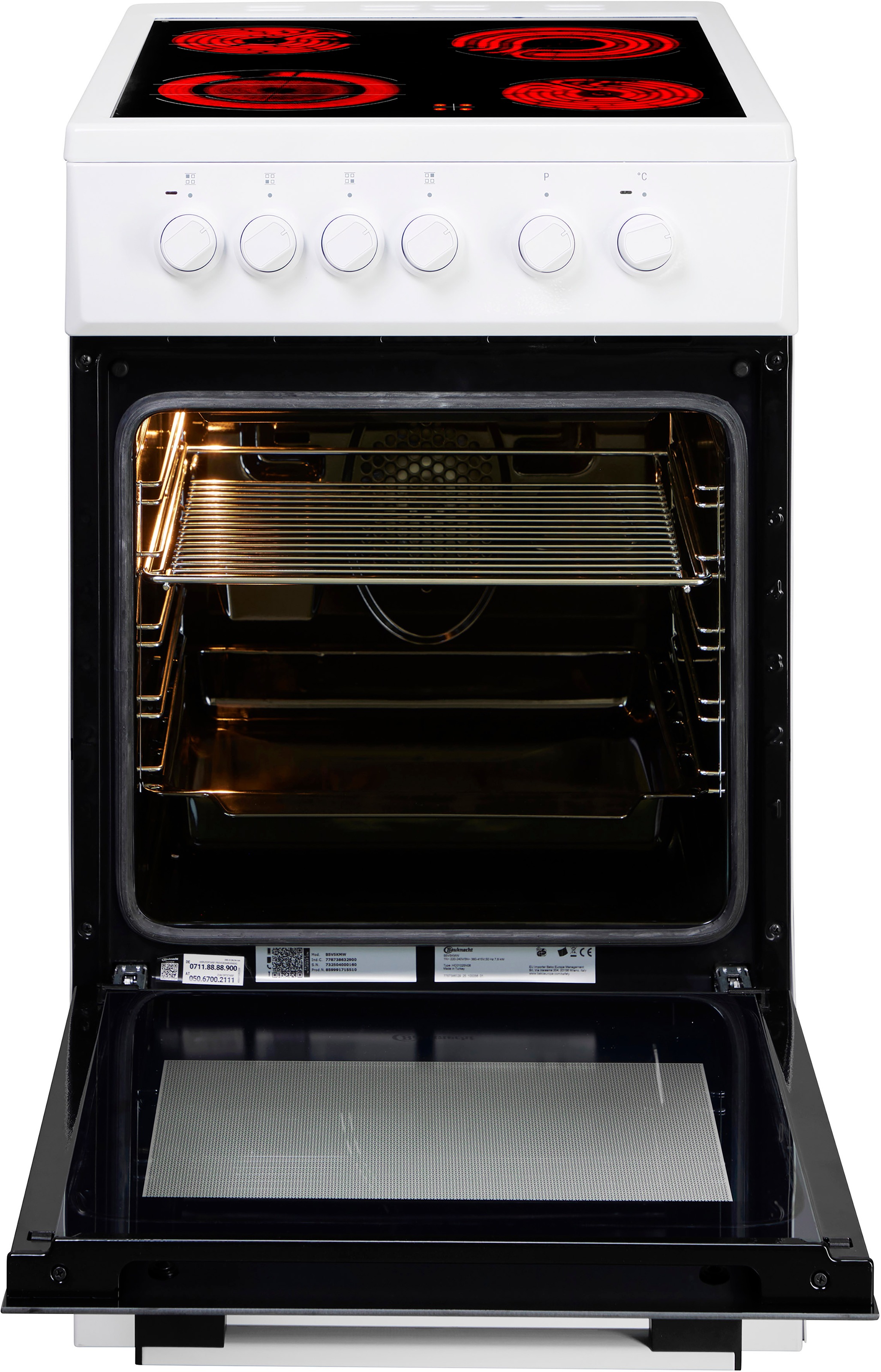 Thumbnail - BAUKNECHT Elektro-Standherd "B5V5KMW" Hydrolyse Umluftbackofen mit 6 Funktionen und Hydrolyse-Reinigungsfunktion