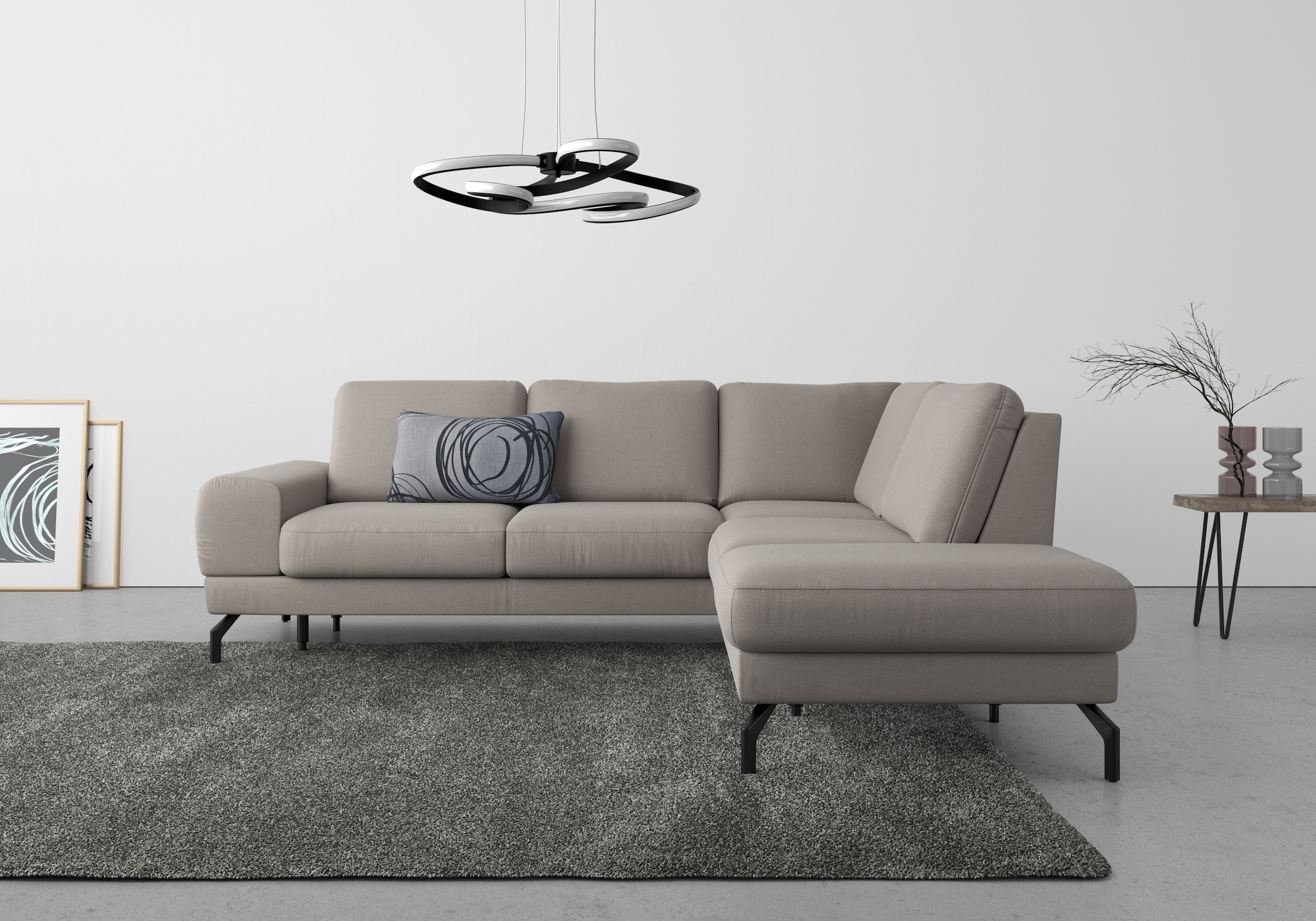 sit&more Ecksofa »Cinturo L-Form«, inklusive Sitztiefenverstellung und Federkern, Sitzhöhe 48 cm