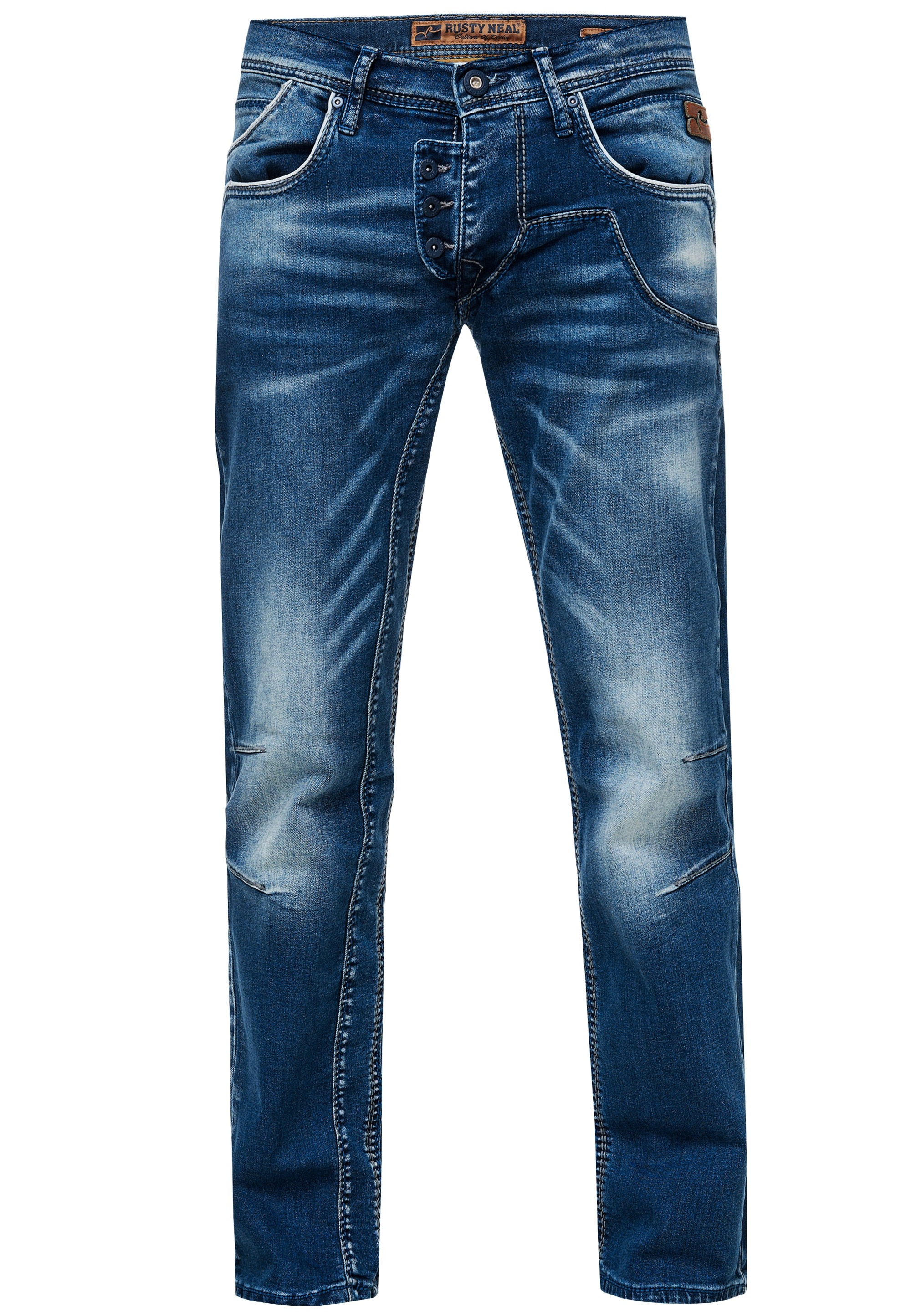 Rusty Neal Straight-Jeans »RUBEN 42«, mit angesagten Ziernähten