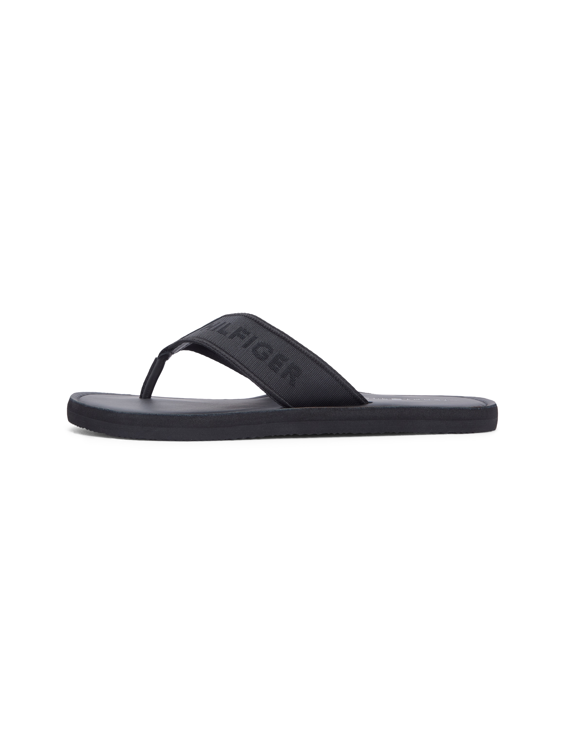 Tommy Hilfiger Zehentrenner »HILFIGER LEATHER BEACH SANDAL«  Sommerschuh, Flat mit modischer Logostickerei