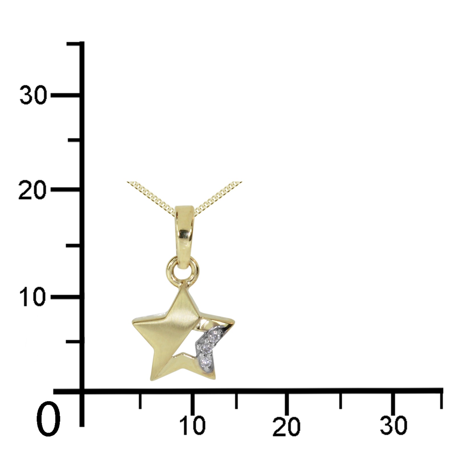 Kette mit Anhänger OSTSEE-SCHMUCK "Ostsee-Schmuck Kette mit Anhänger Stern Kette mit Anhänger Stern" Gr. 42, gold, Halsketten, Damen, 42cm, Gelbgold 333, L: 42 2