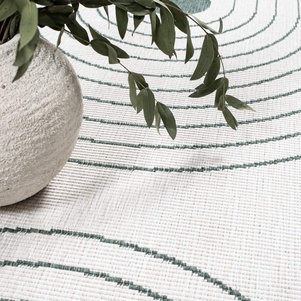 Carpet City Outdoorteppich »DUO RUG 5739«, rund, 5 mm Höhe, Wendeteppich Wetterfest In- & Outdoor, Balkon, Terrasse, Wohnzimmer