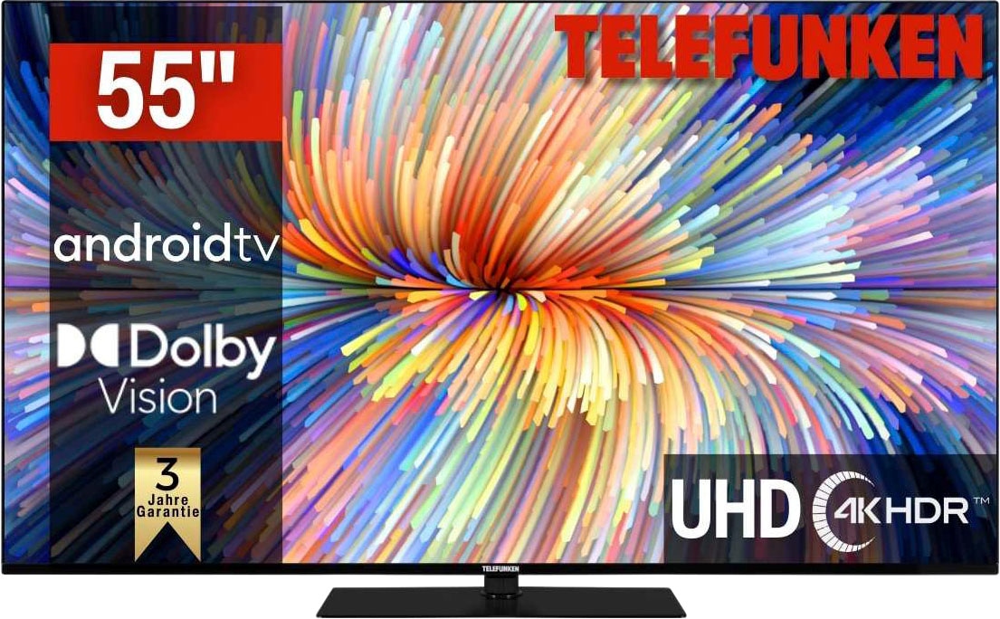 LED-Fernseher, 139 cm/55 Zoll, 4K Ultra HD, Android TV-Smart-TV, Dolby...