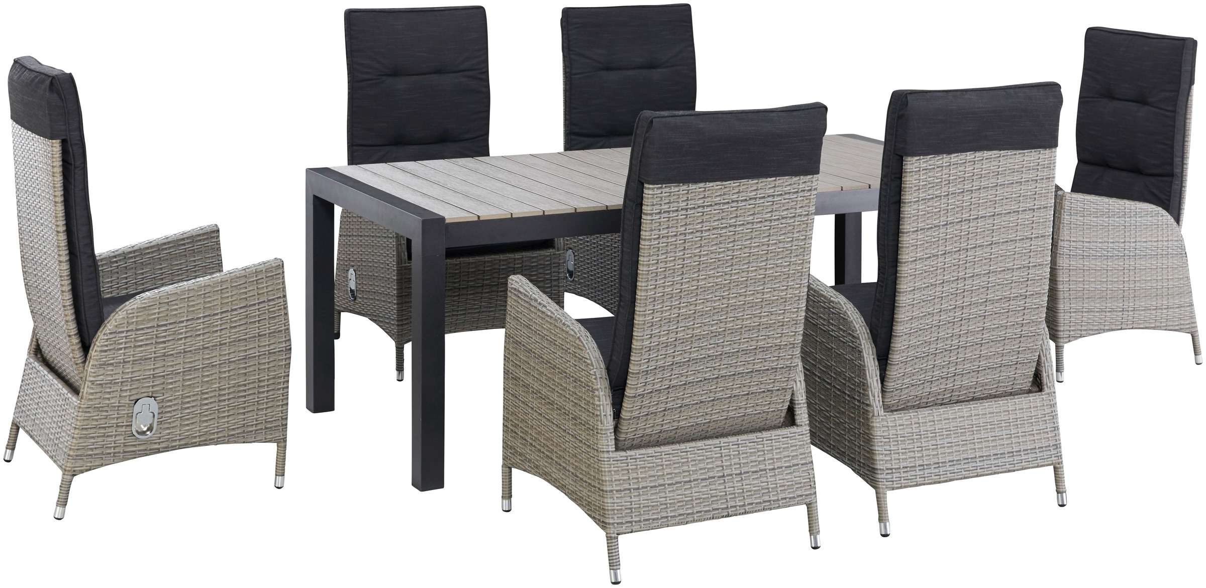 Konifera Alva Garden Dining Set Black/Natural 2