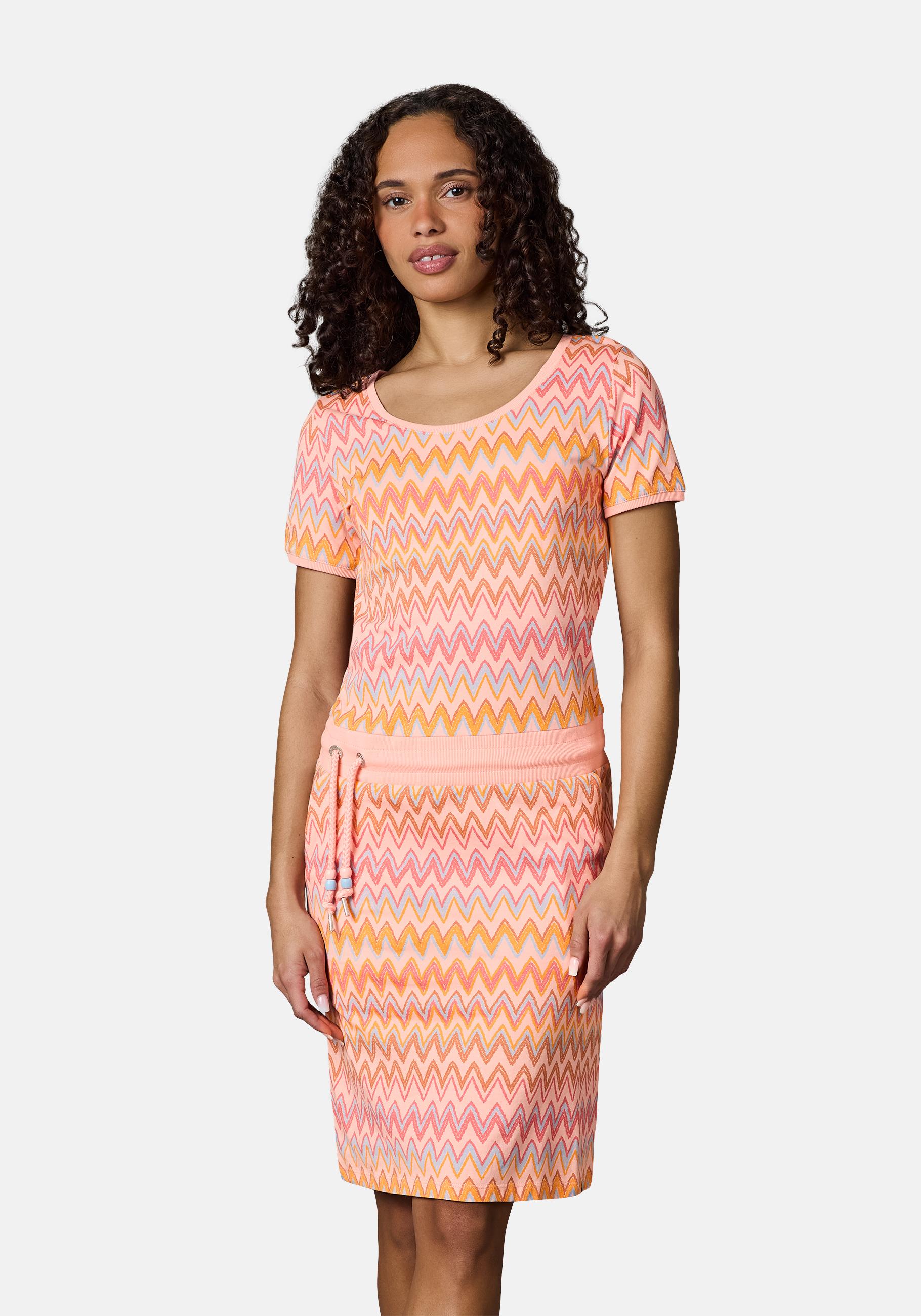Ragwear Minikleid "Baomi Print YOUMODO" Außentaschen Eingrifftaschen Gemustertes kurzes Sommerkleid mit Taillenkordel